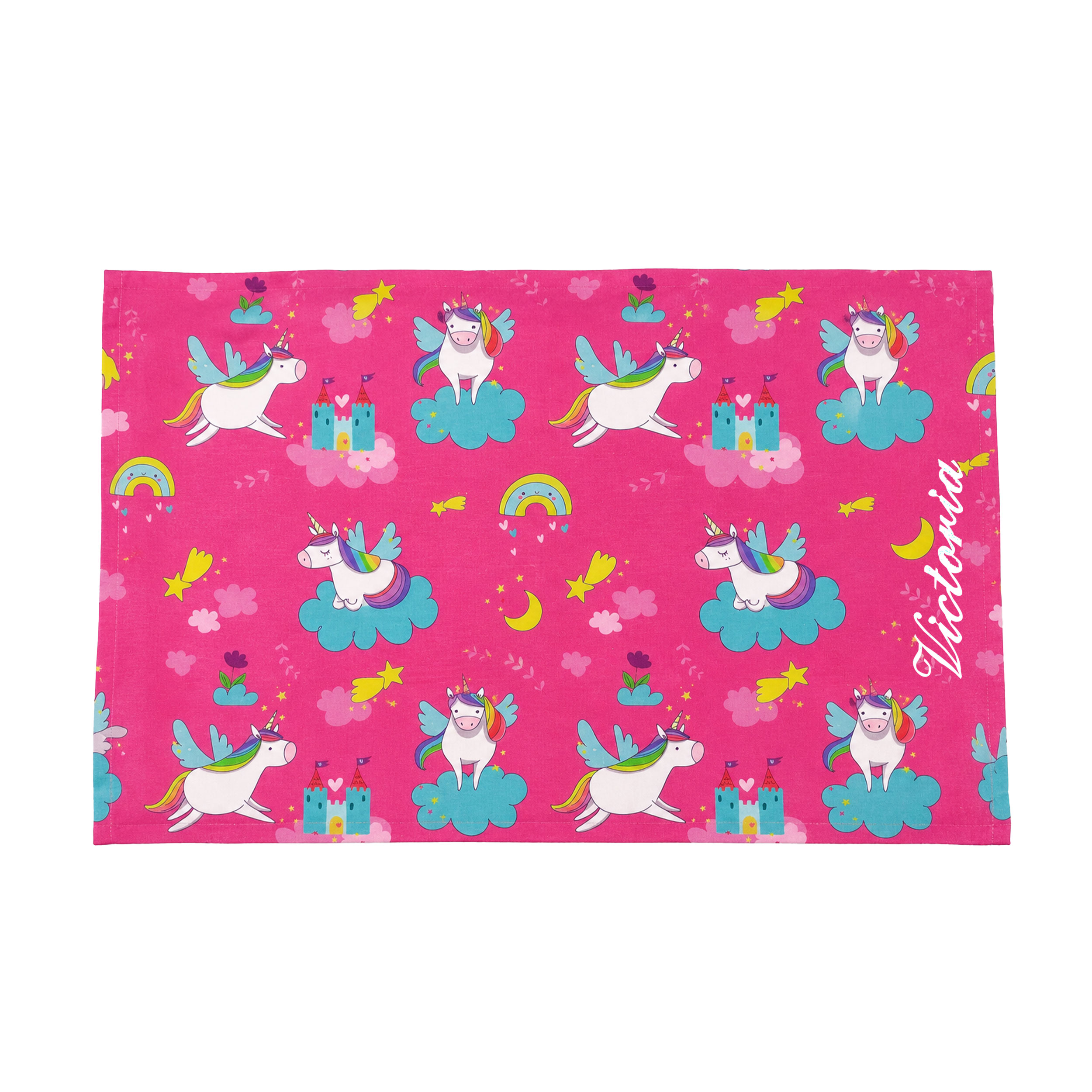 Unicorns and Castles Cotton Pillowcase Image