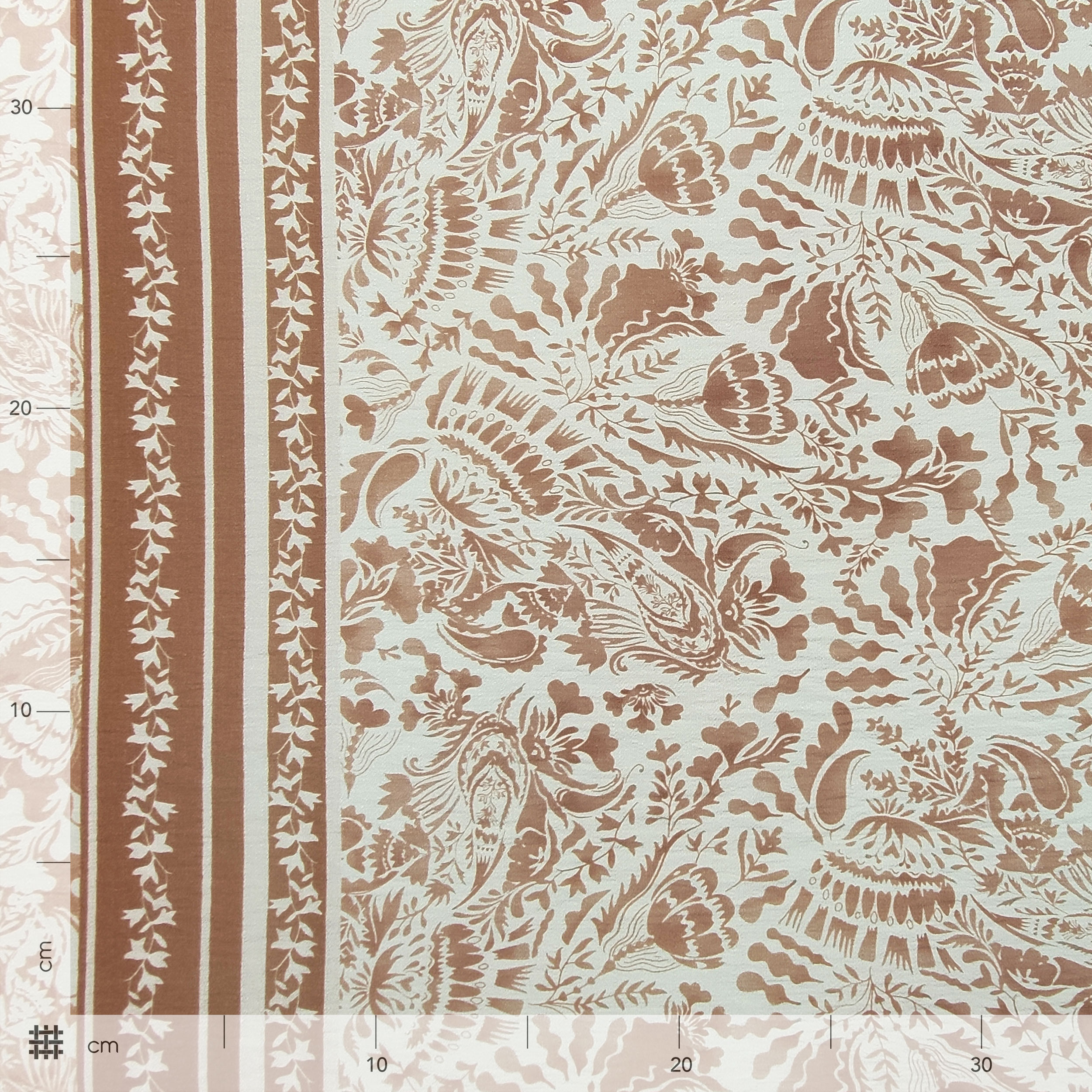 Crepe Silk and Viscose Cream and Beige