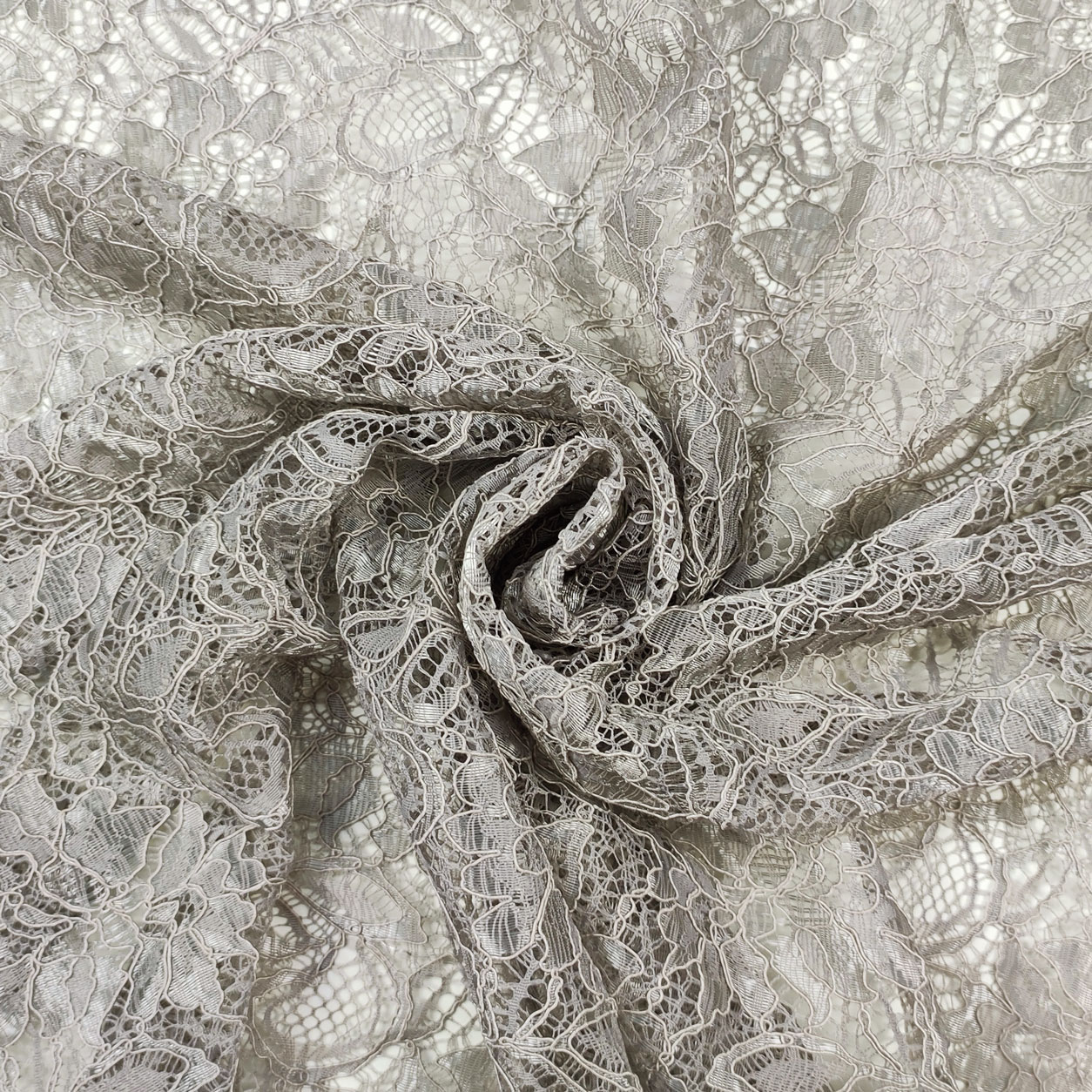 Tissu en dentelle gris tourterelle clair Image