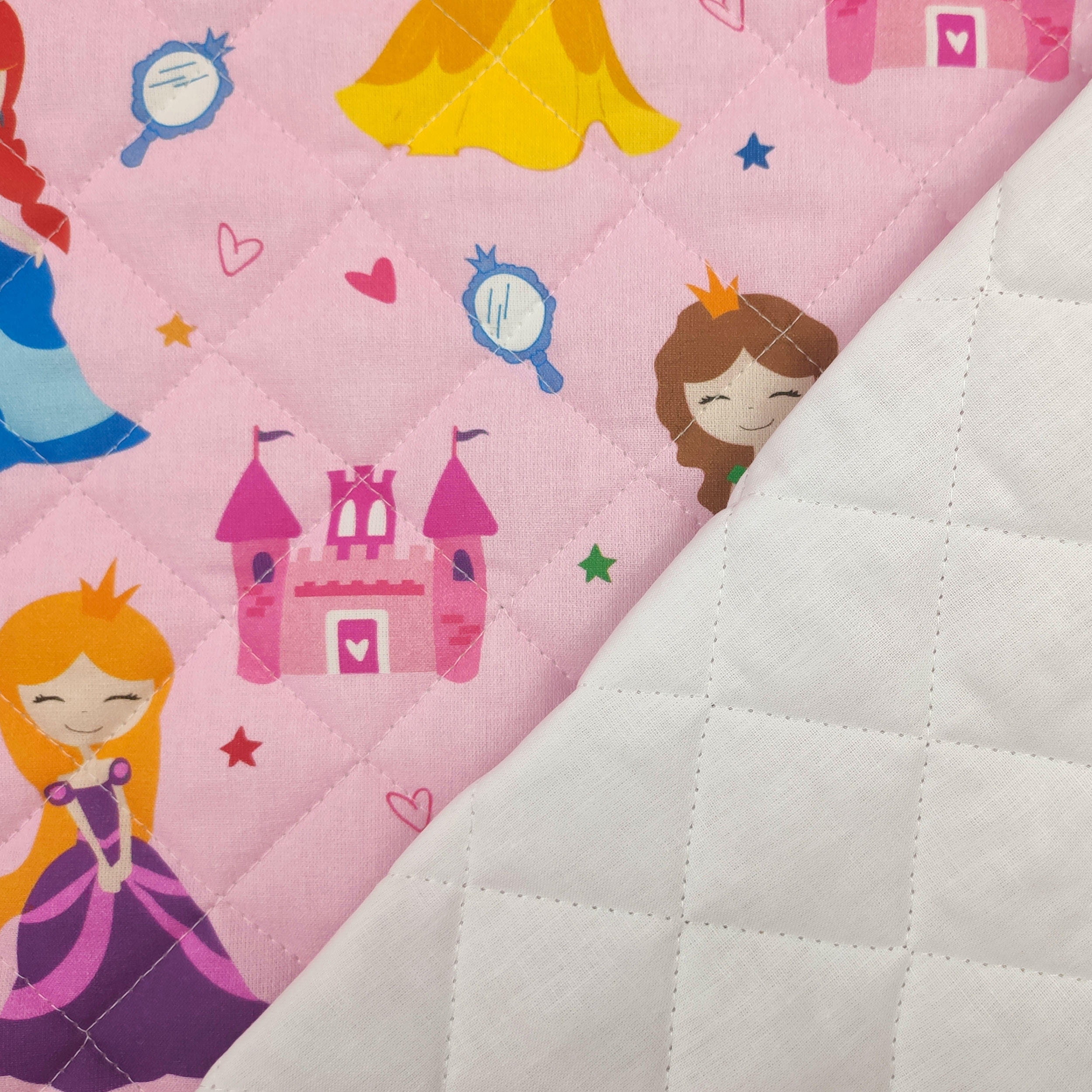 Quilted Fabric Princesses Pink Background Image