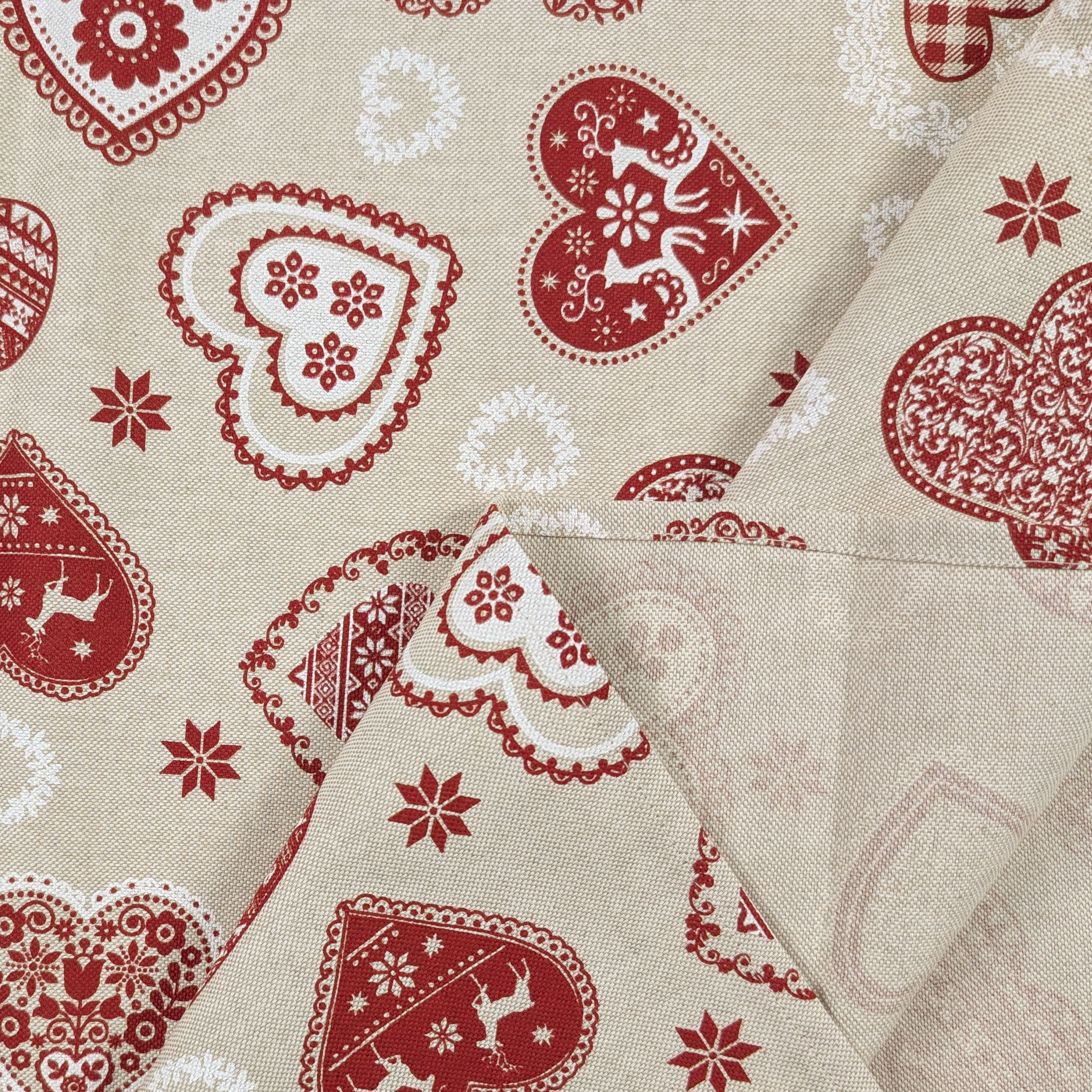 Christmas Tablecloth Christmas Hearts Image