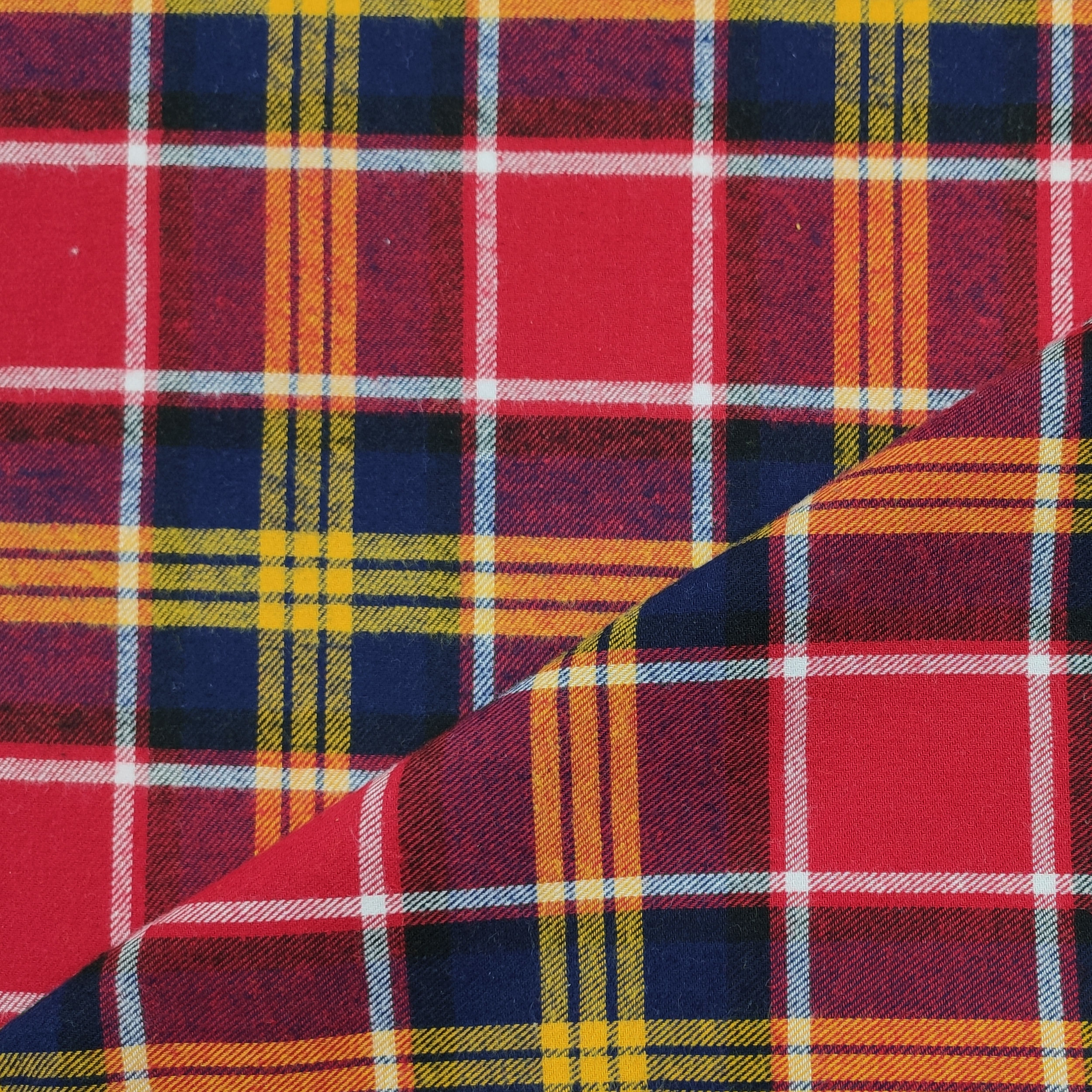 Tissu de flanelle écossaise Rouge Bleu Jaune Image