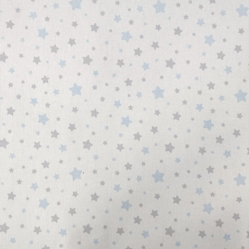 Tela Piqué Algodón Azul Estampado Estrella