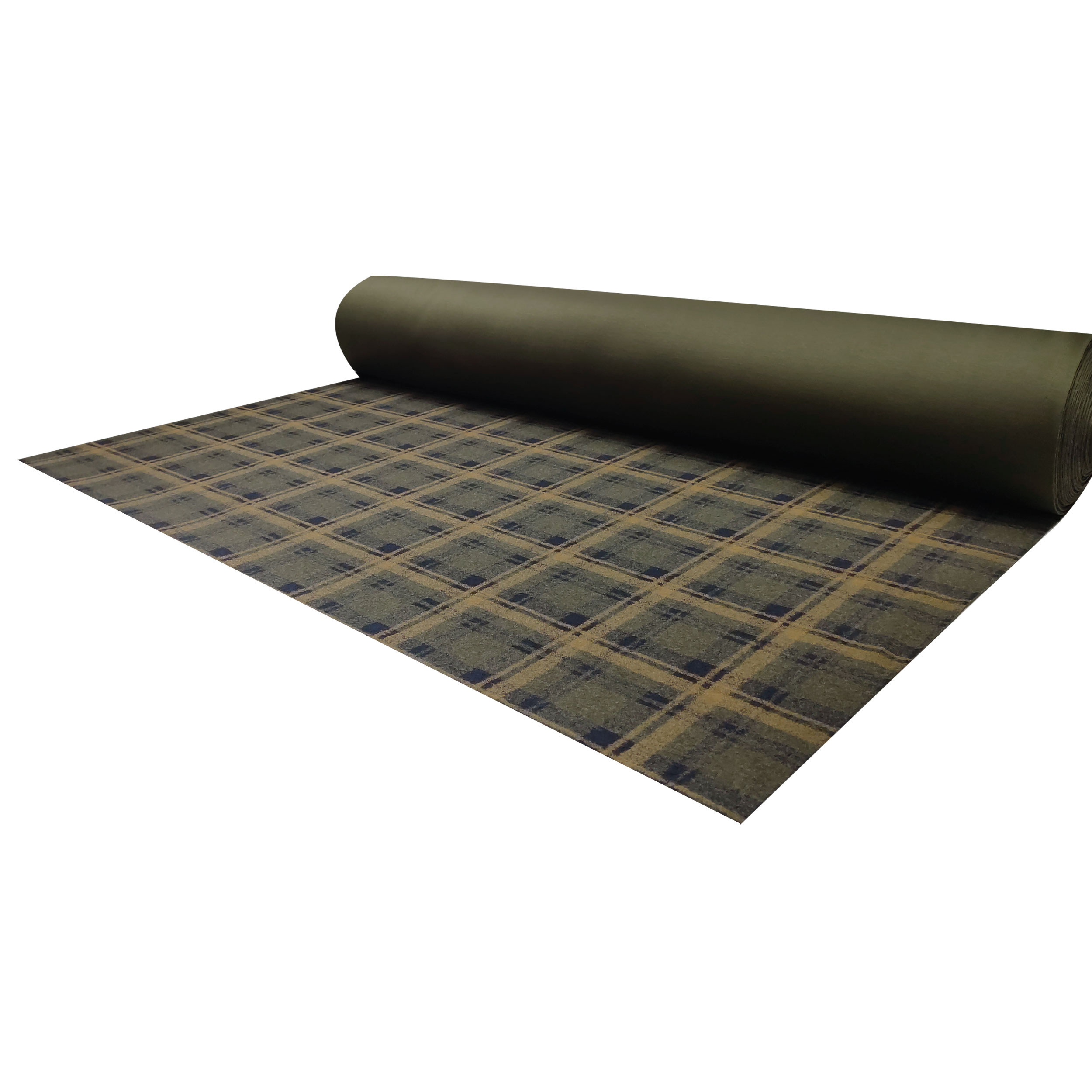 Neoprene Double Tartan Verde Senape e Tinta Unita Militare Image