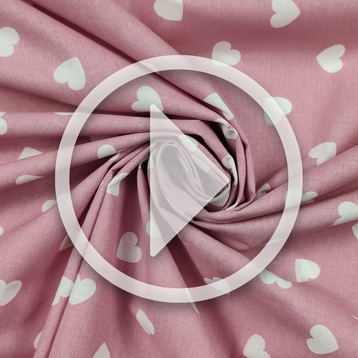 Printed Old Rose Cotton - Hearts Image
