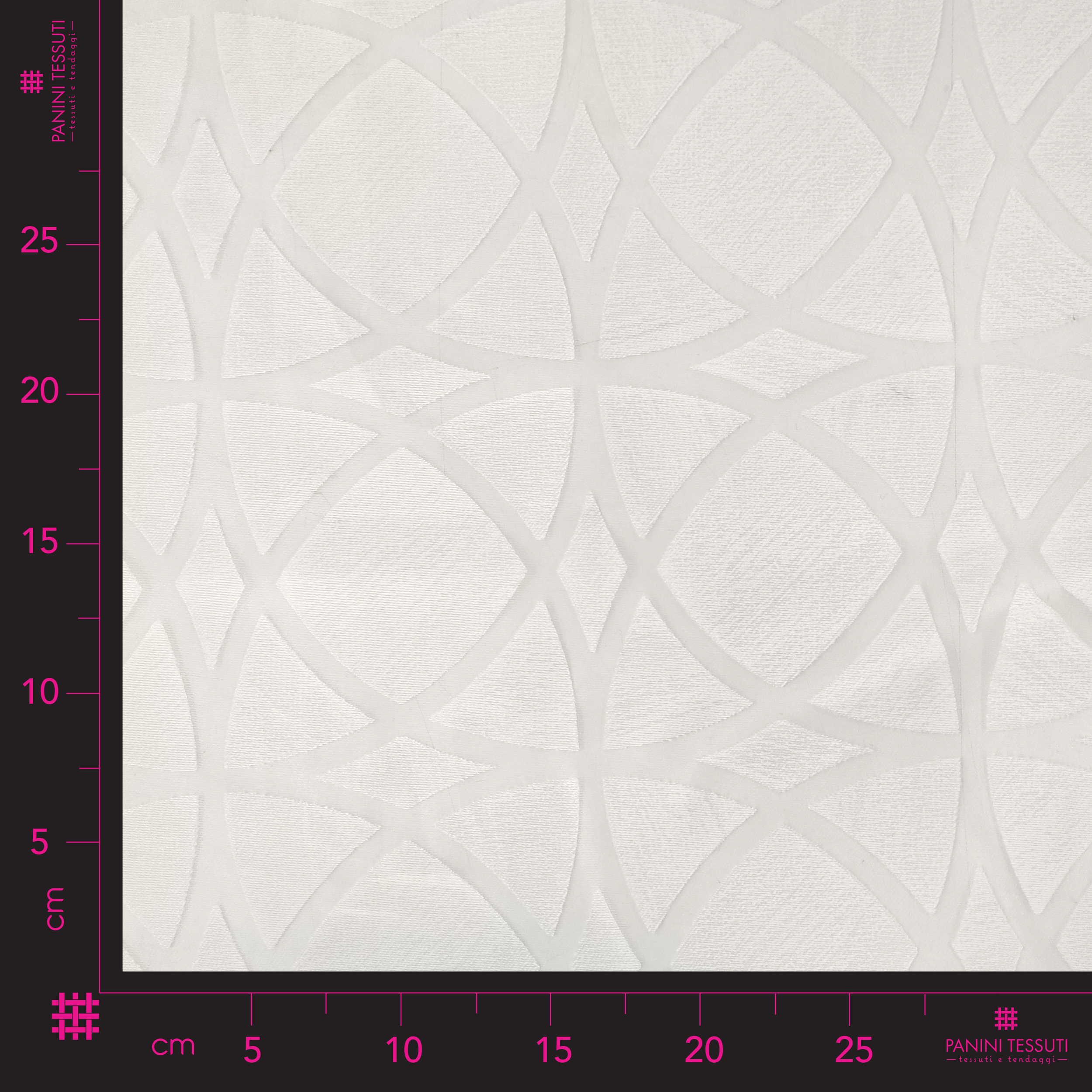Tissu de rideau Devorè géométrique blanc
