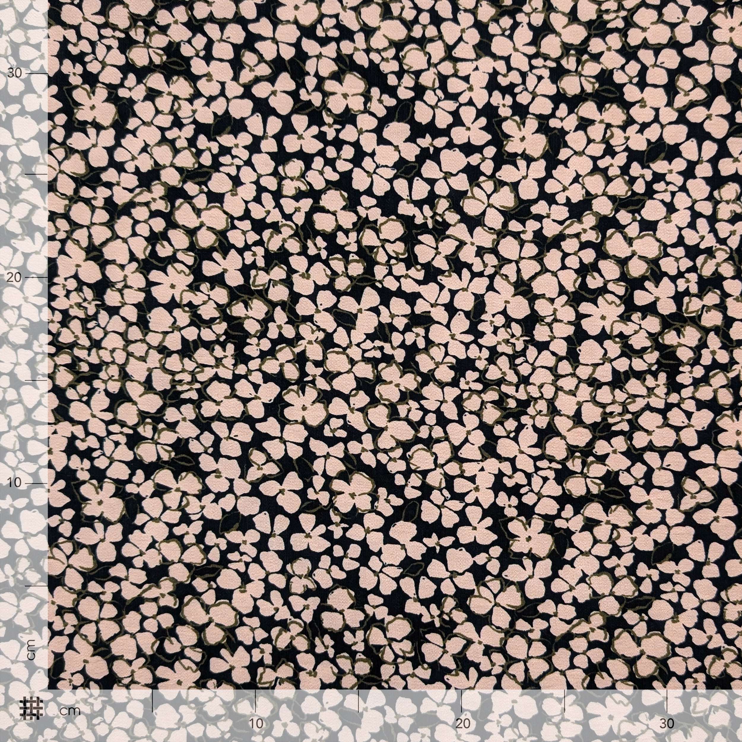 Viscose Powdery Flowers Black Background Image