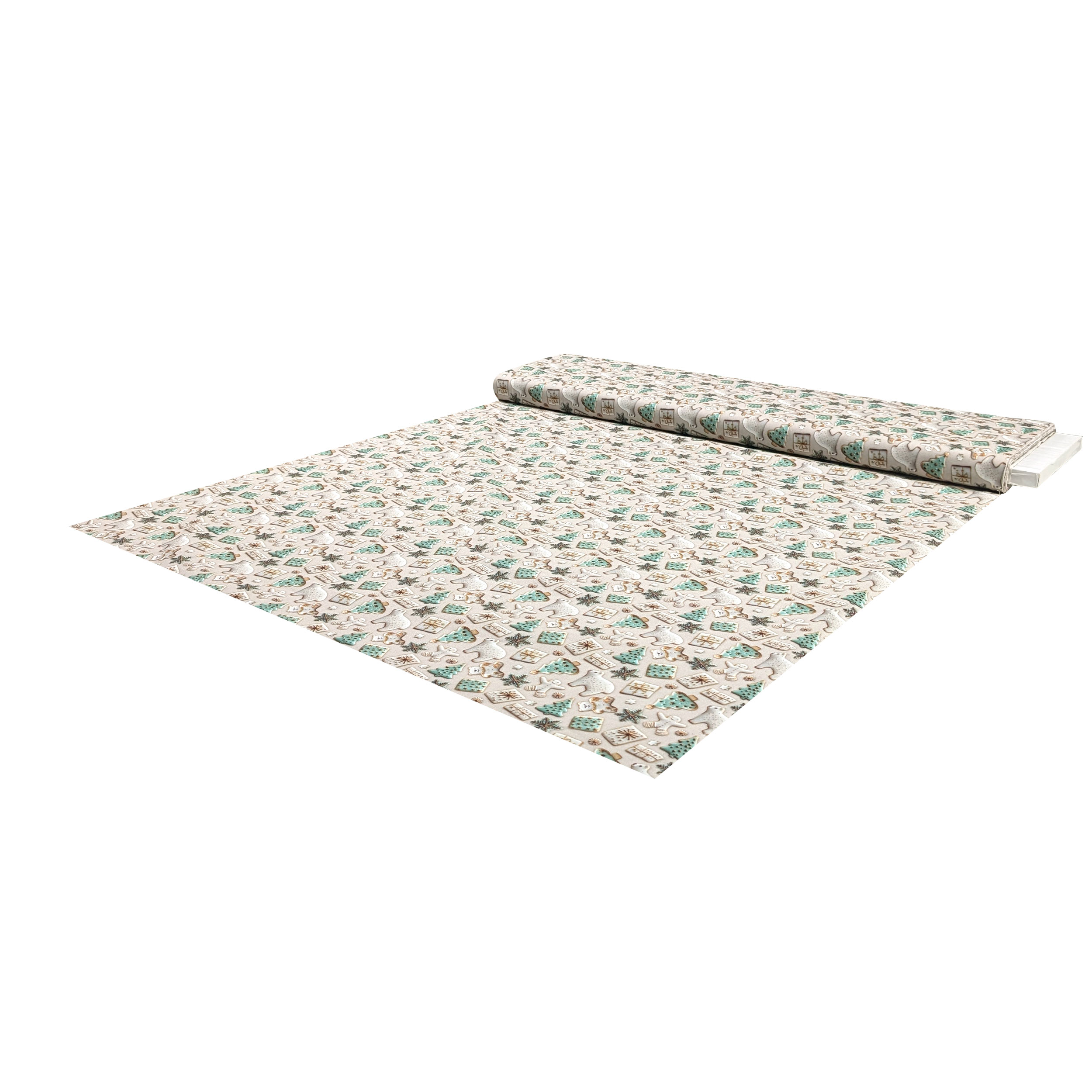Cotton Poplin Christmas Bears and Trees Image