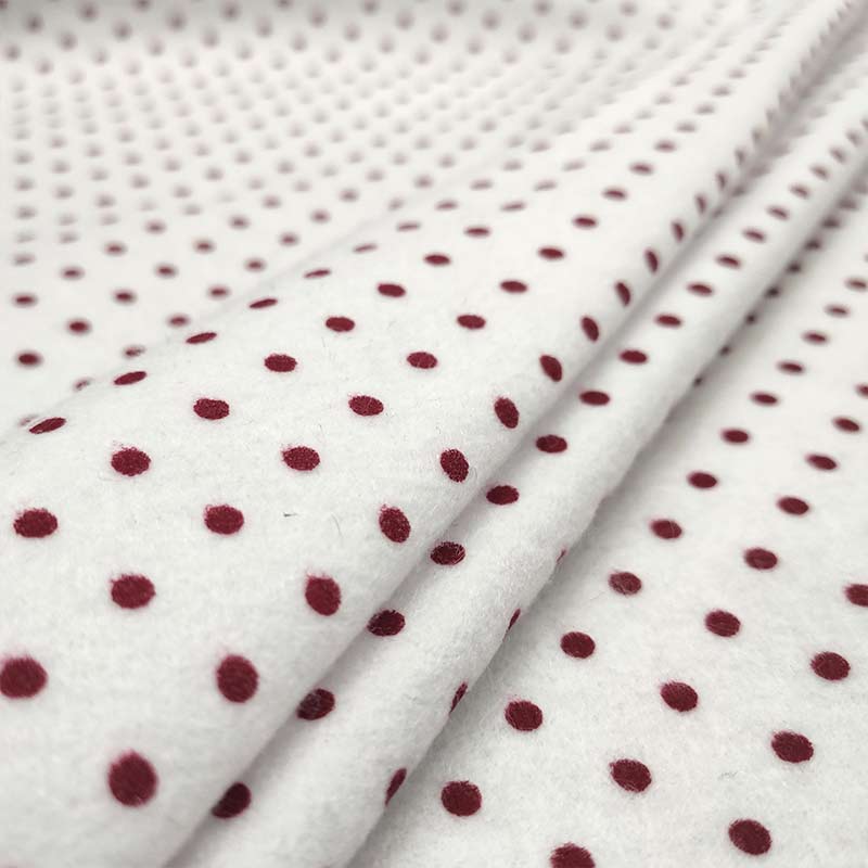 Soft Thin Felt - Burgundy Small Dots Image