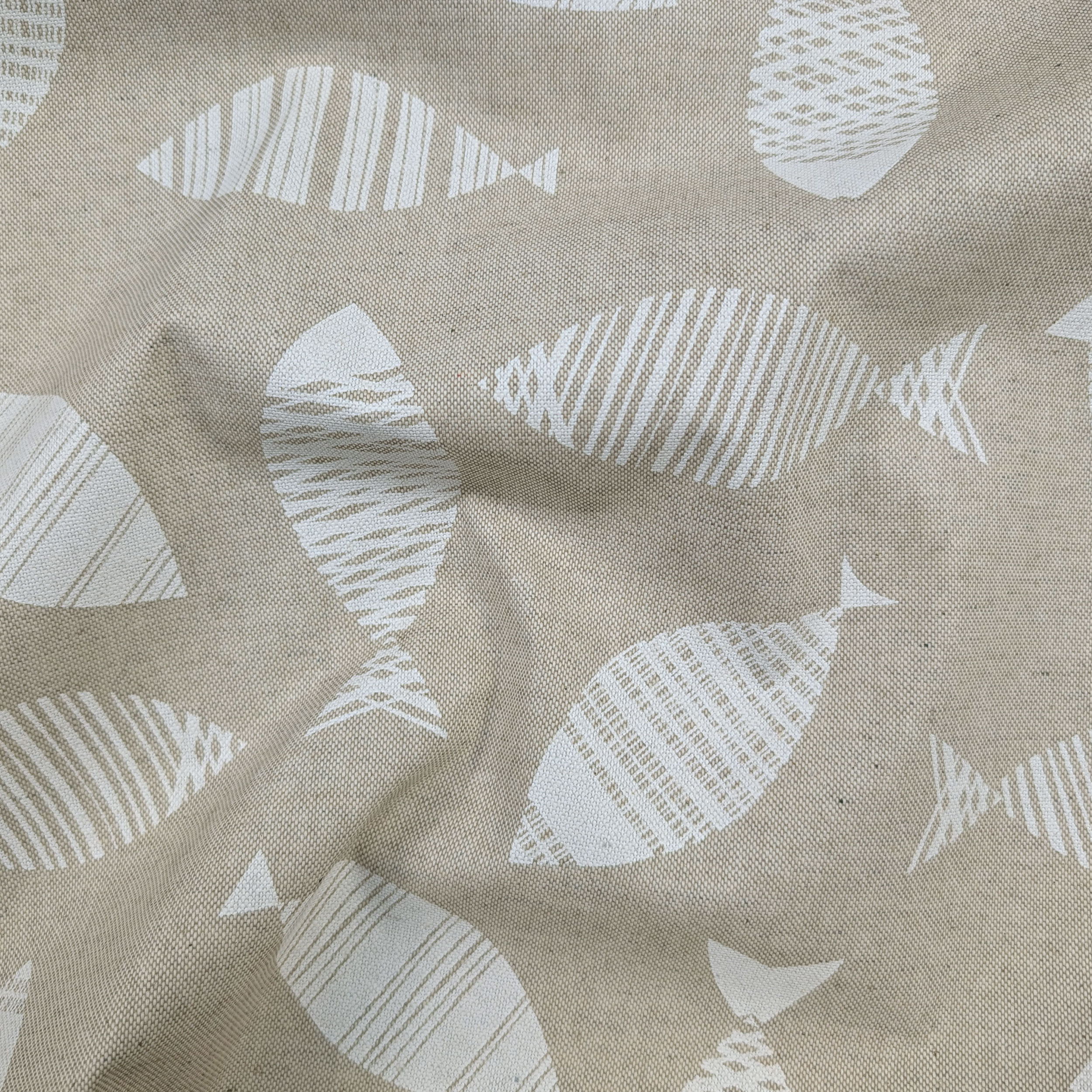 Fabric for Resin Tablecloth Modern White Fish Image