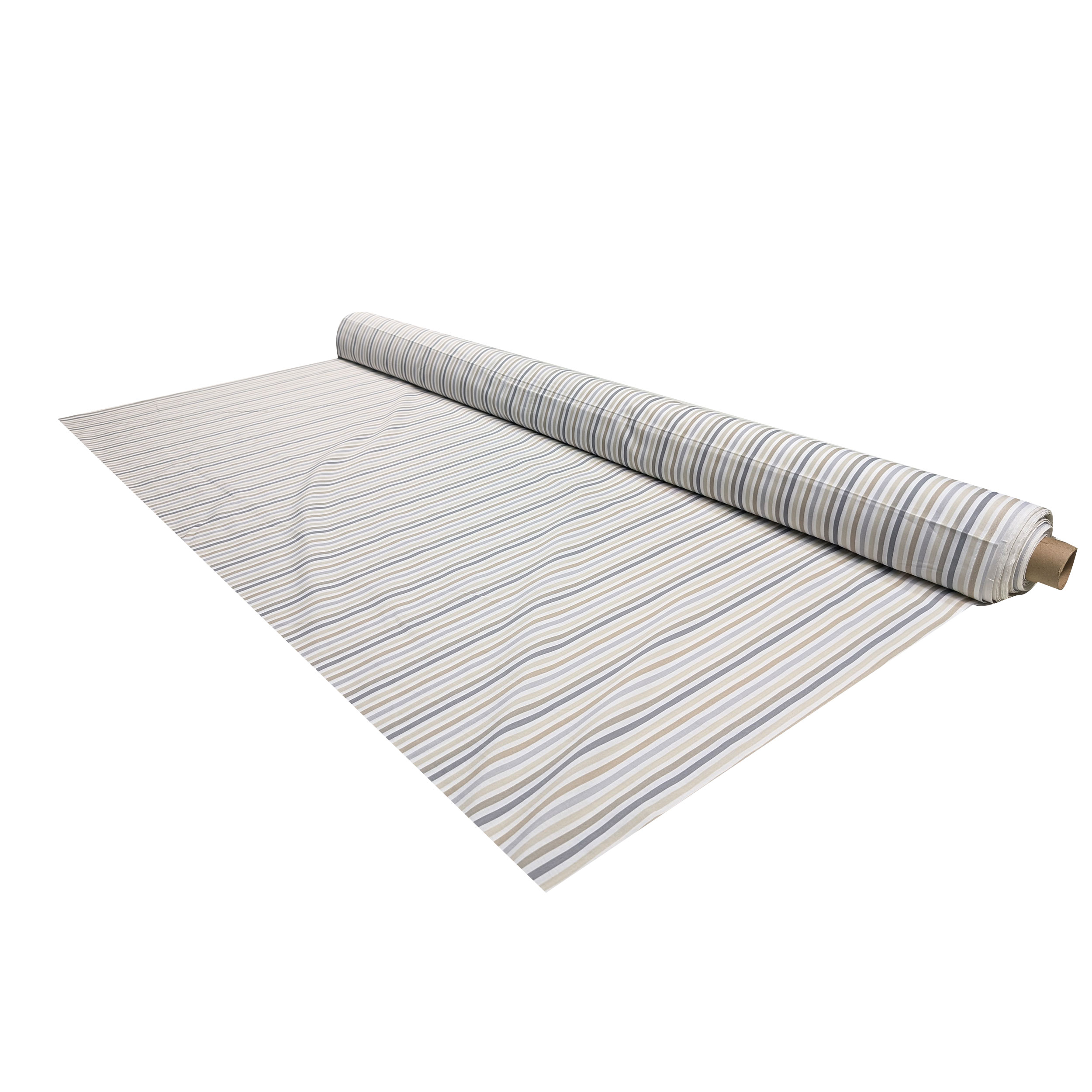 Beige Striped Cotton Fabric Image