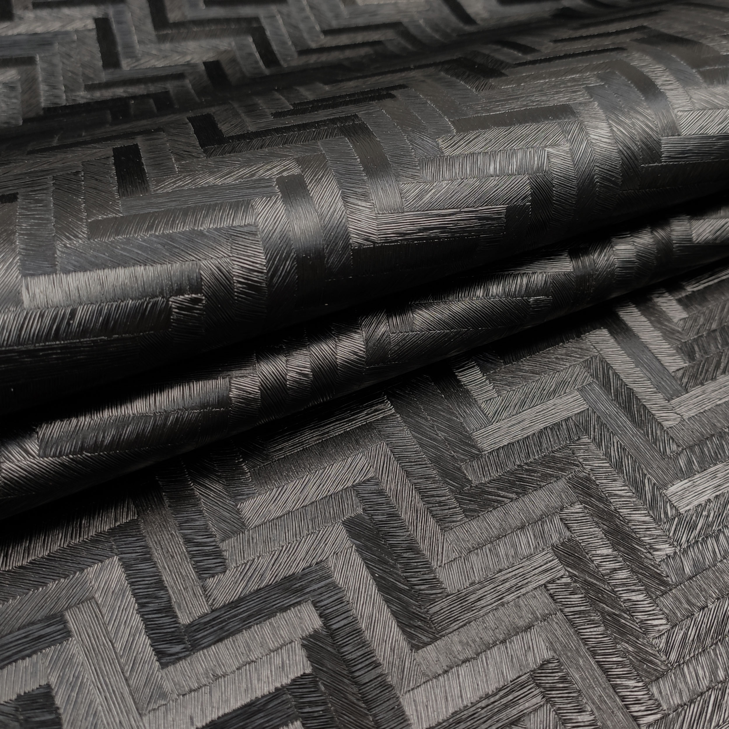 Tissu pour nappe plastifiée Géométrie des lignes Noir Image