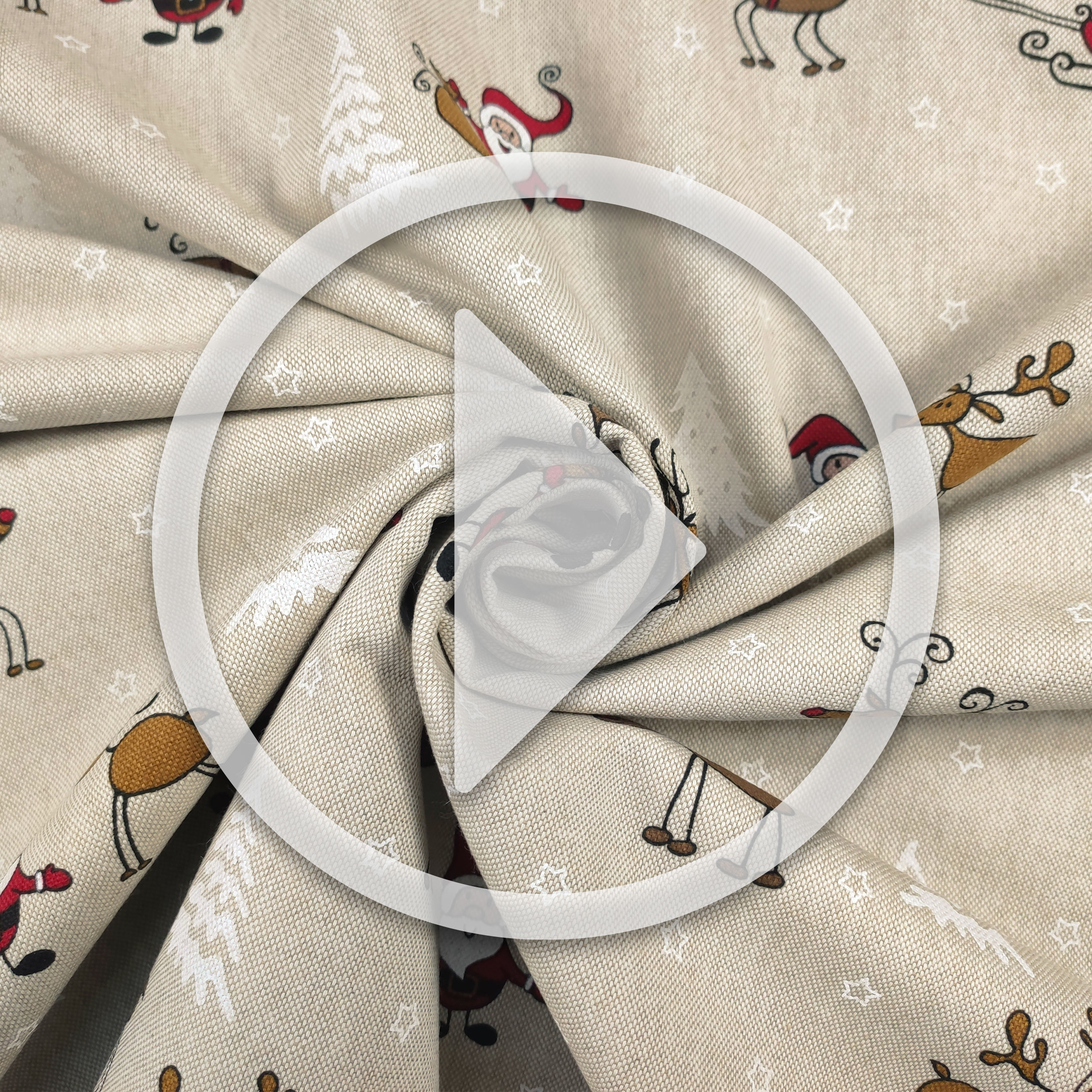 Panama fabric Father Christmas at the North Pole Image