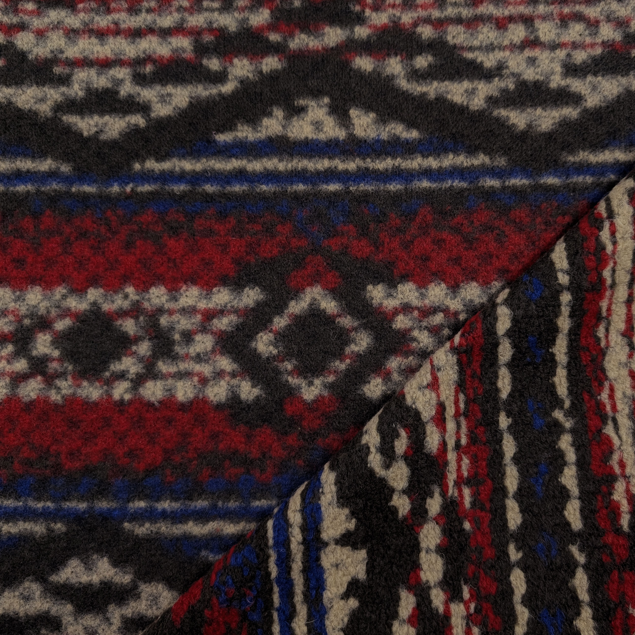 Boiled Wool Ethnic Pattern Dark Tones Image