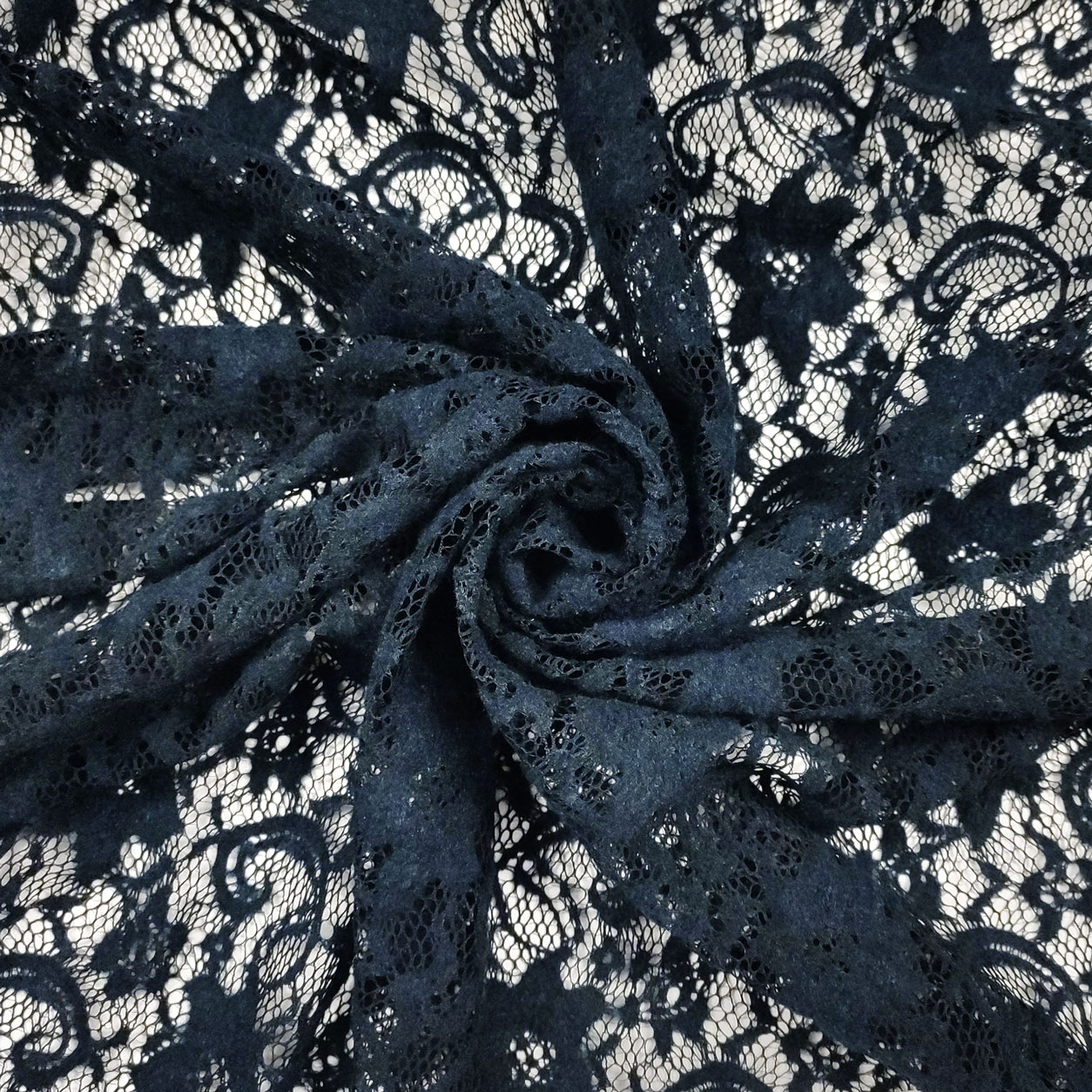 Tissu Night Blue Stretch Lace Image