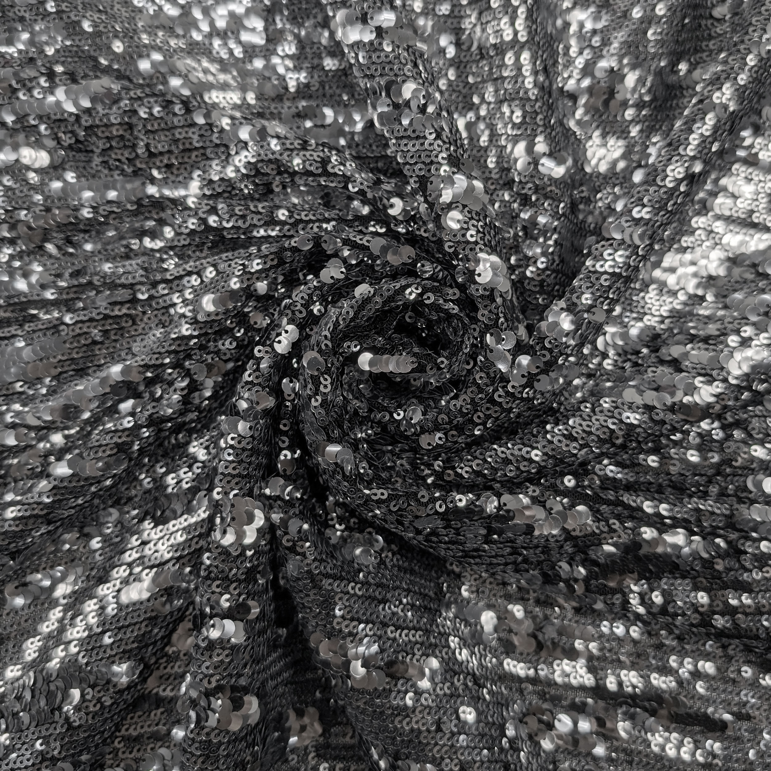 Cascading Sequins on Tulle Fabric Image
