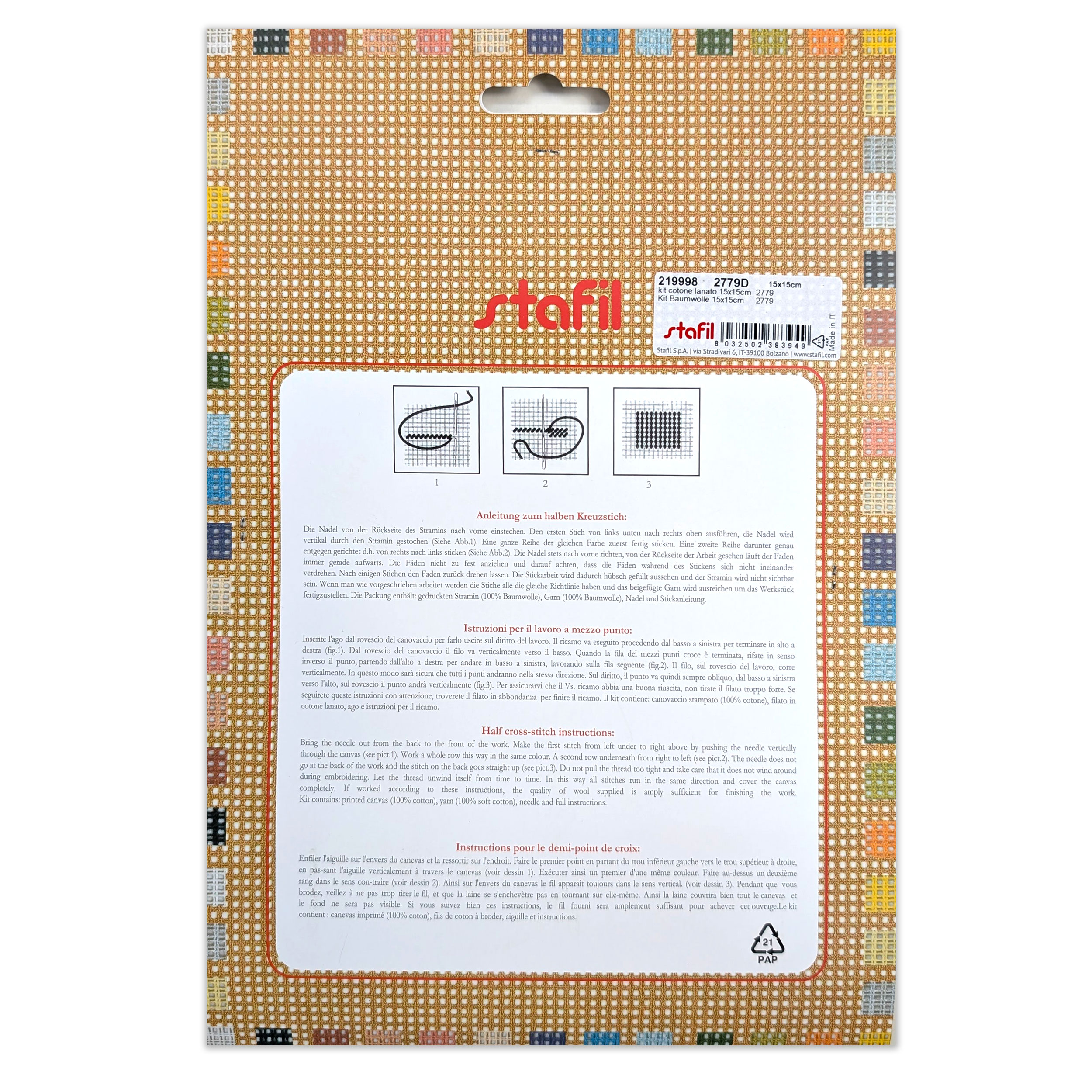 Horse "I Quadretti" Half Cross Stitch Set Image