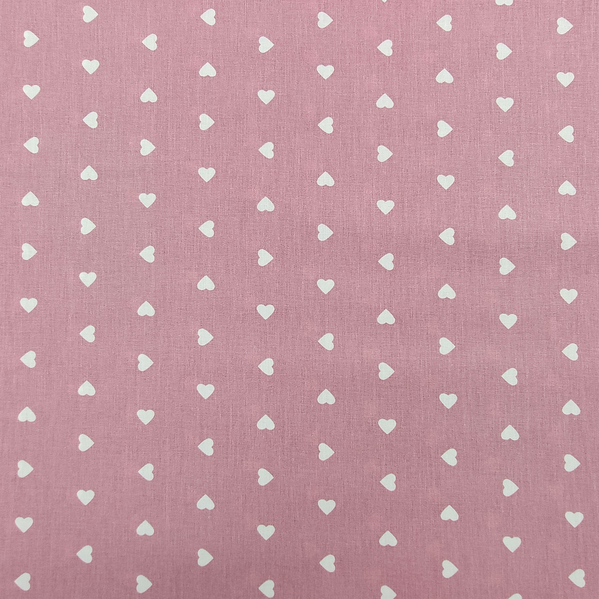 Printed Cotton with White Hearts - Colored Background  Image