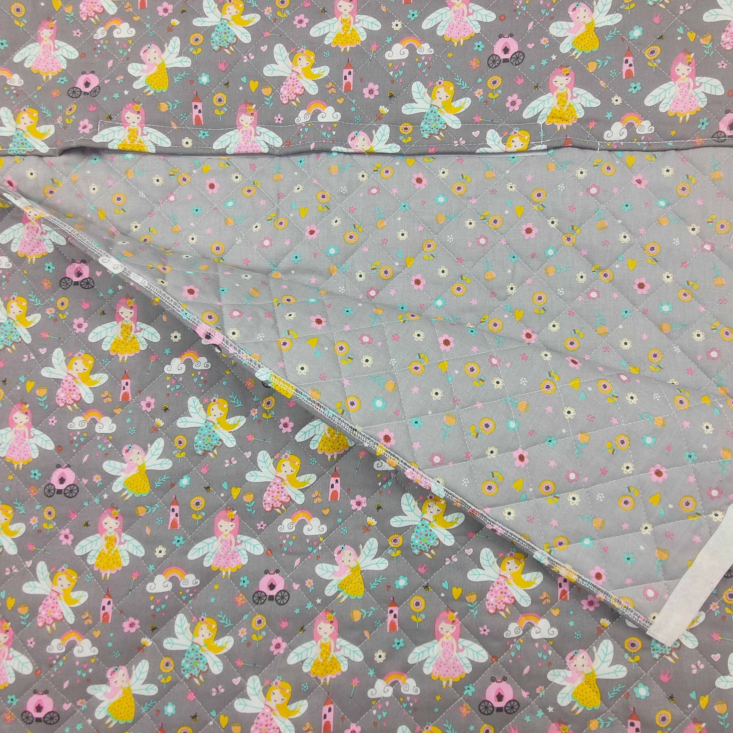 Sac de couchage pour fée Arc-en-ciel et fleurs gris