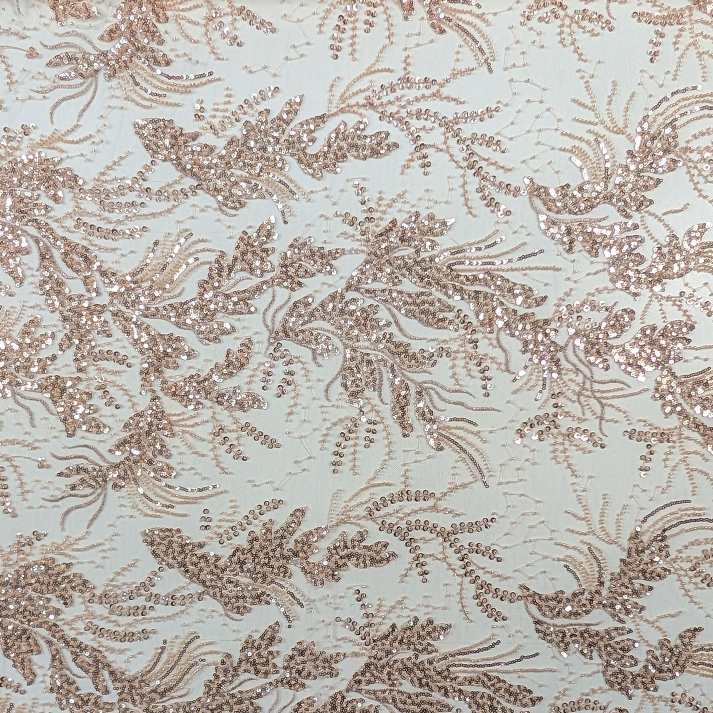 Fabric Sequins Embroidery Powder Flowers Image