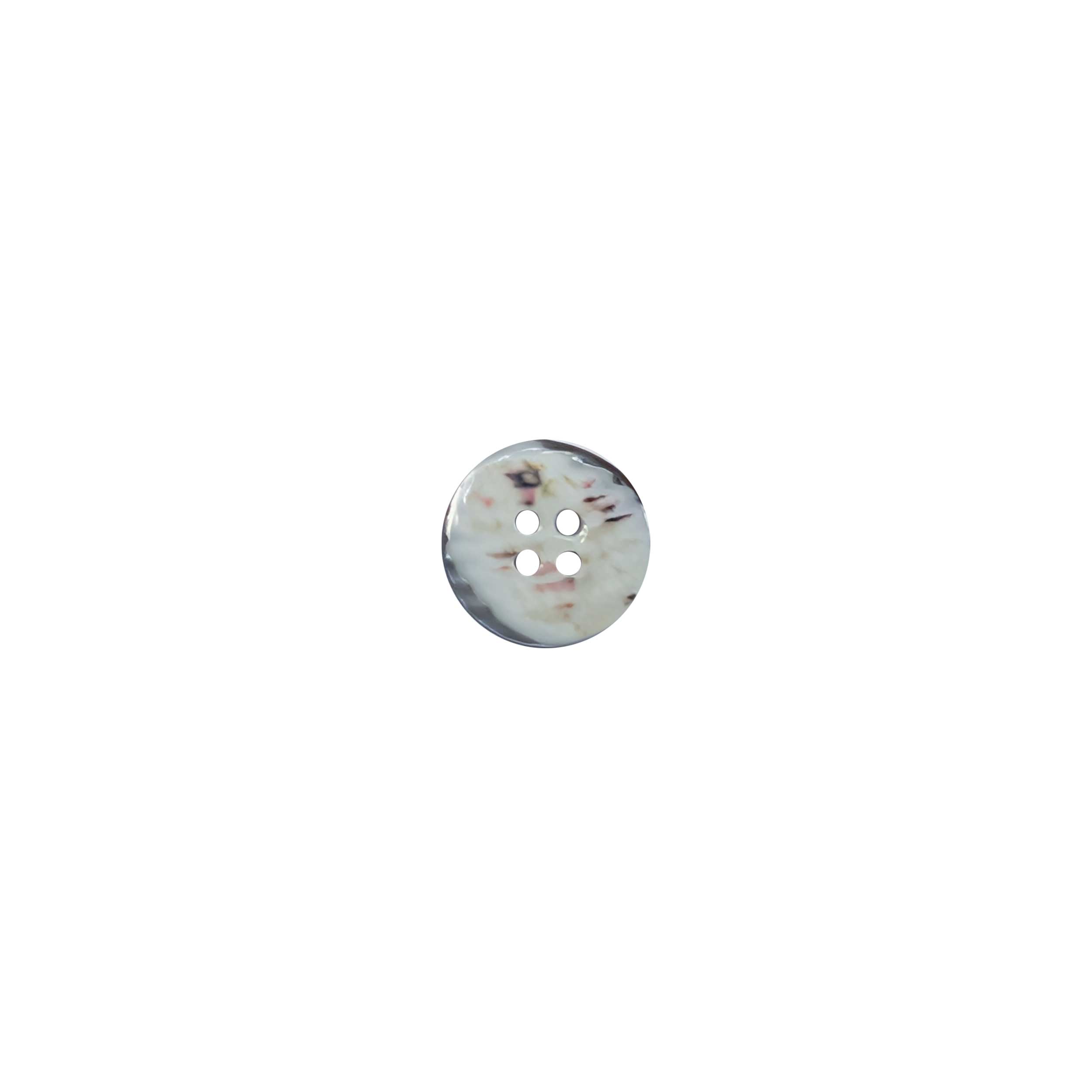 Mother-of-pearl button 4 holes Light Grey Lin 27 Image