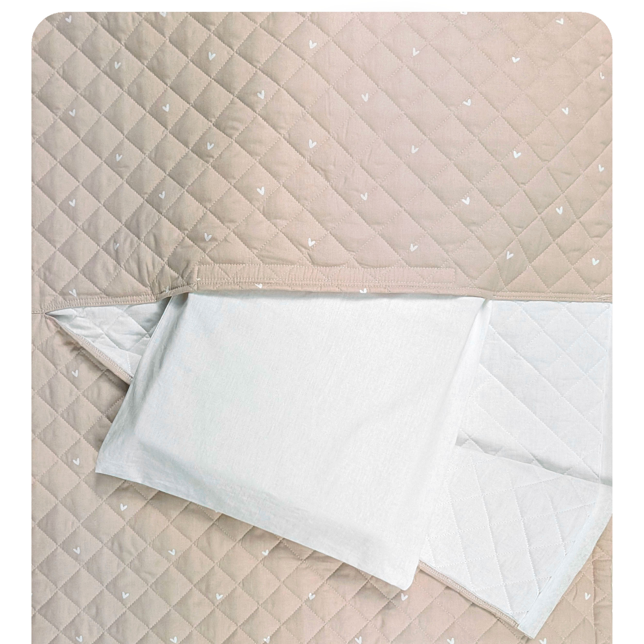 Sleeping Bag Hearts Background Beige Image
