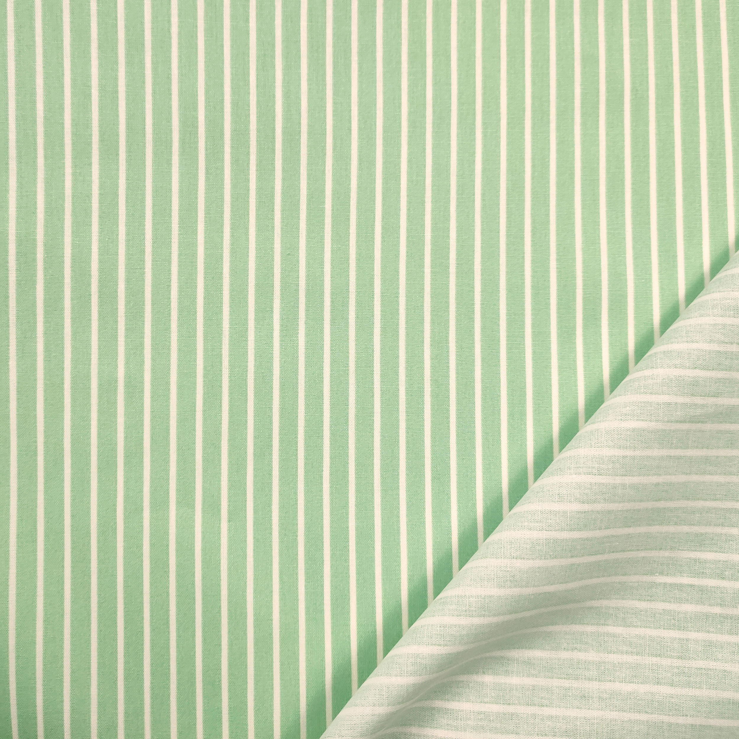 Mint Green Stripes Cotton Poplin