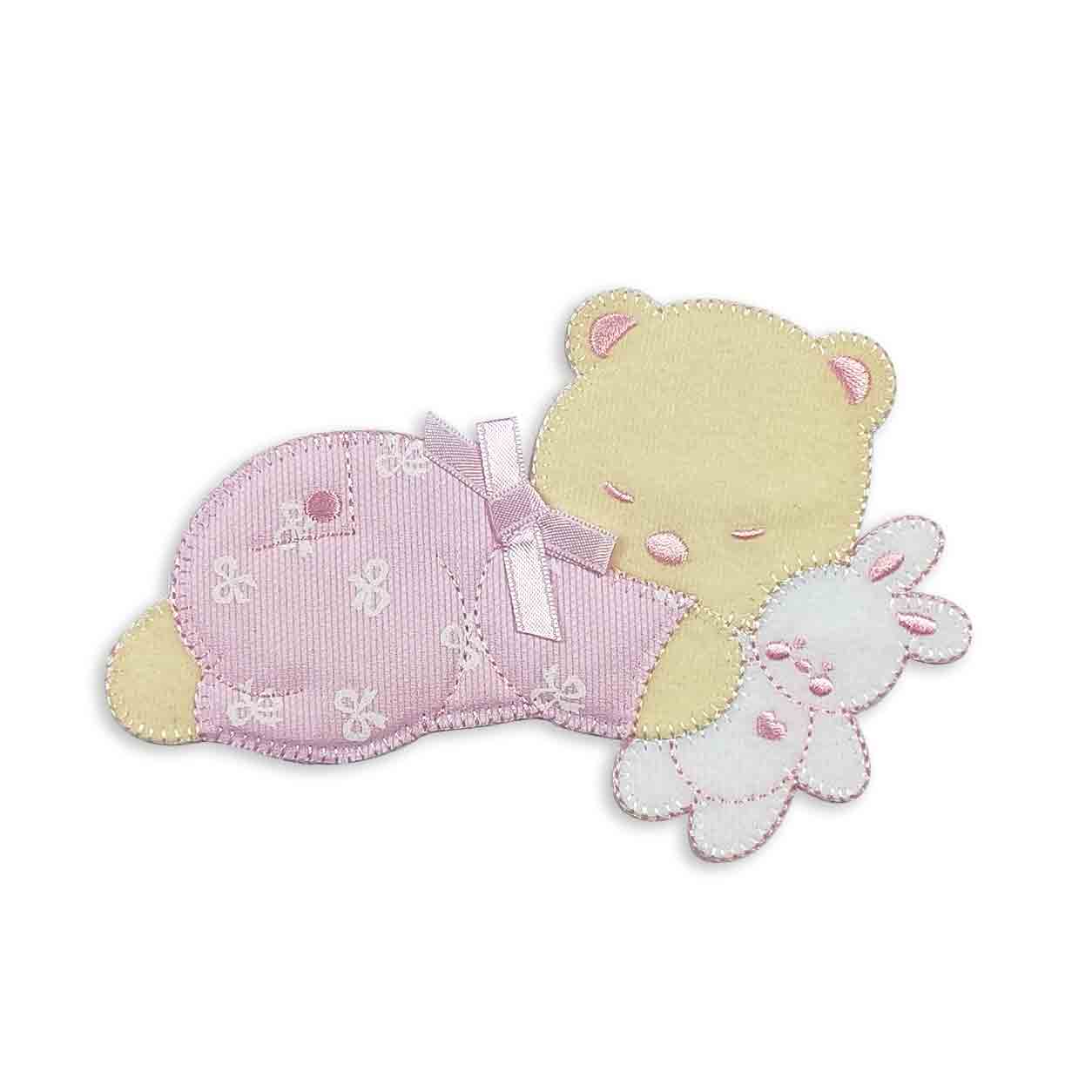 applicazione-termoadesiva-orsetto-e-coniglio-di-peluche-rosa 1