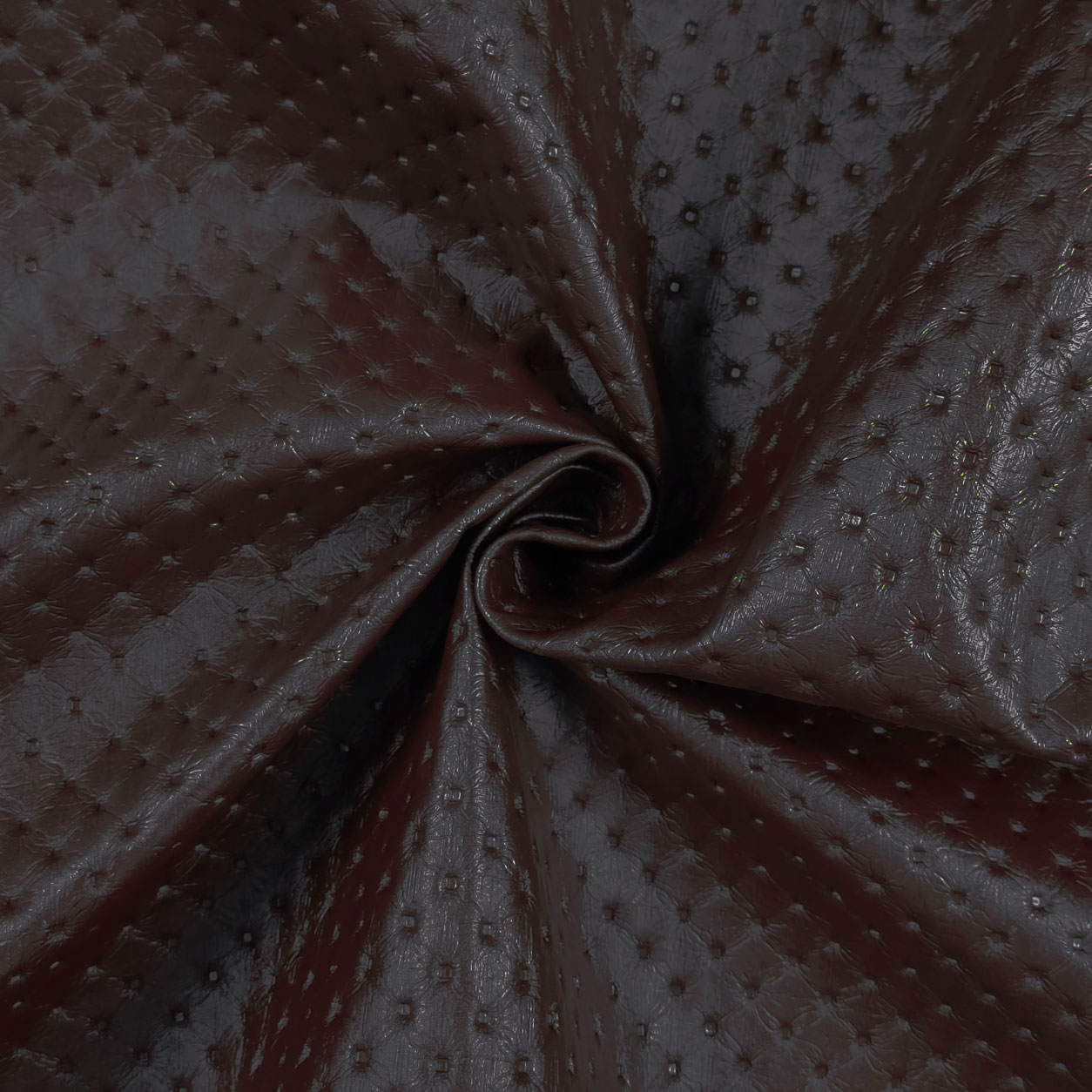 Faux Leather Quilted Effect Chocolate Image