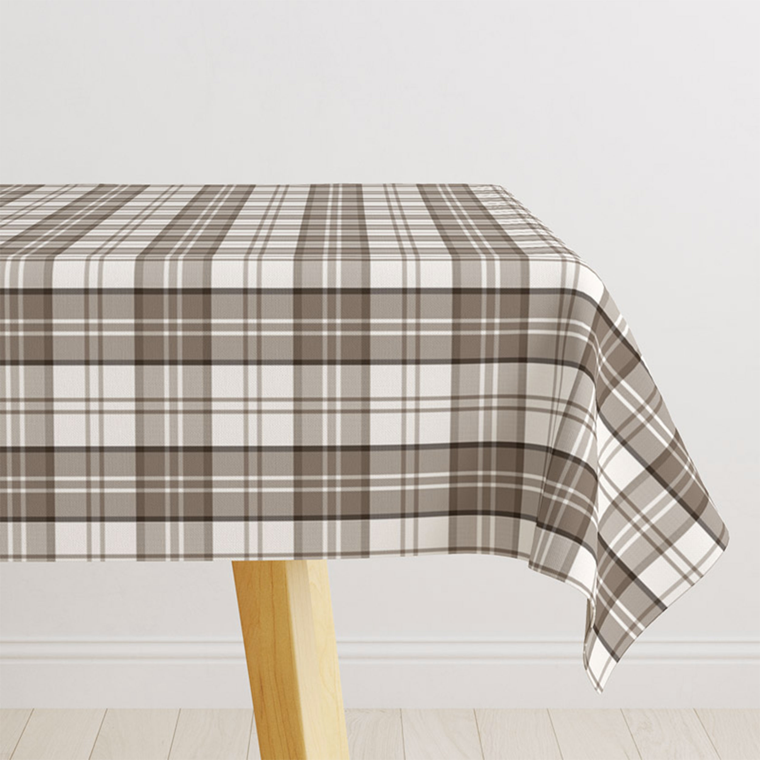 Beige Tartan Yarn Dyed Fabric Image