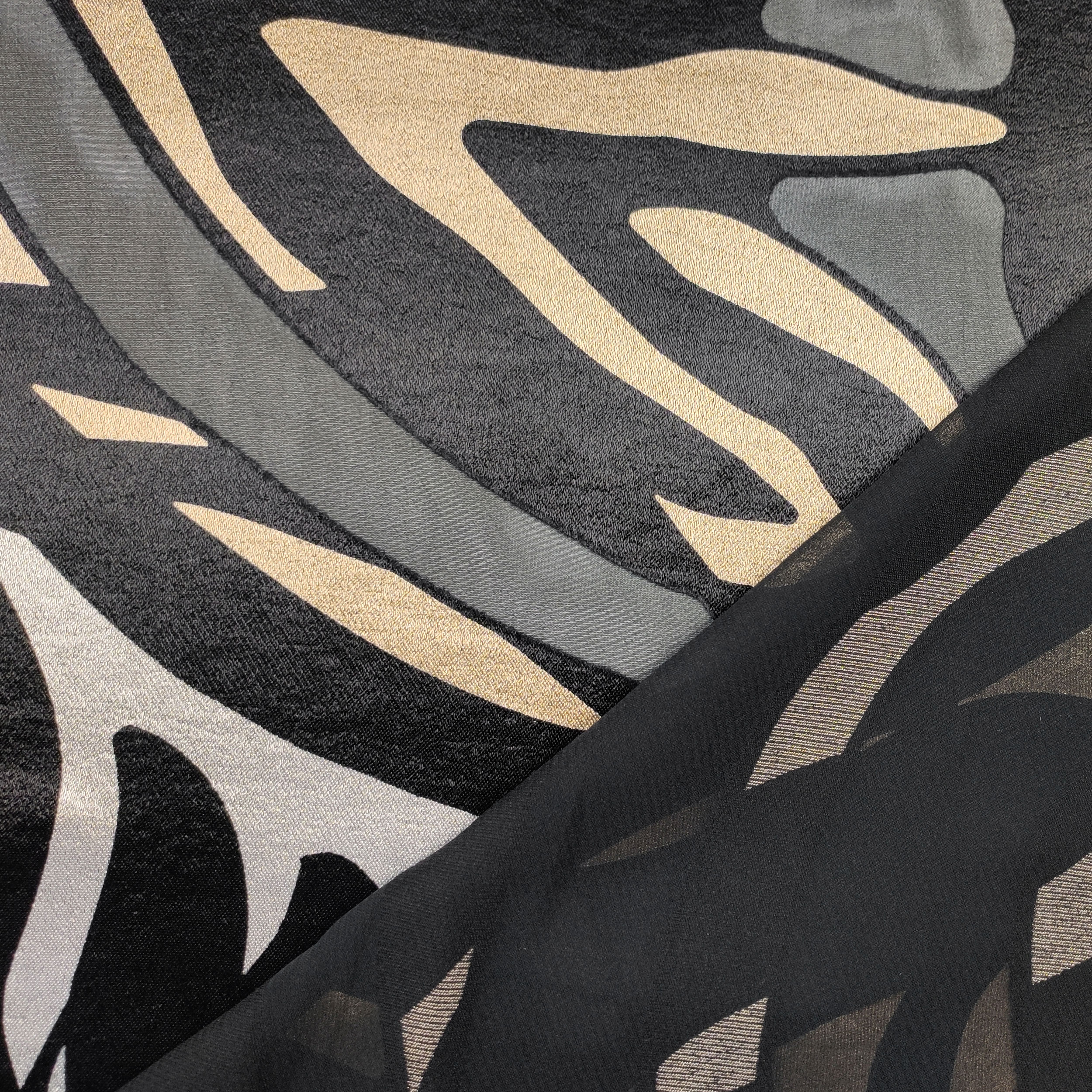 Devorè High Fashion Fantasy Gold Silver Background Black