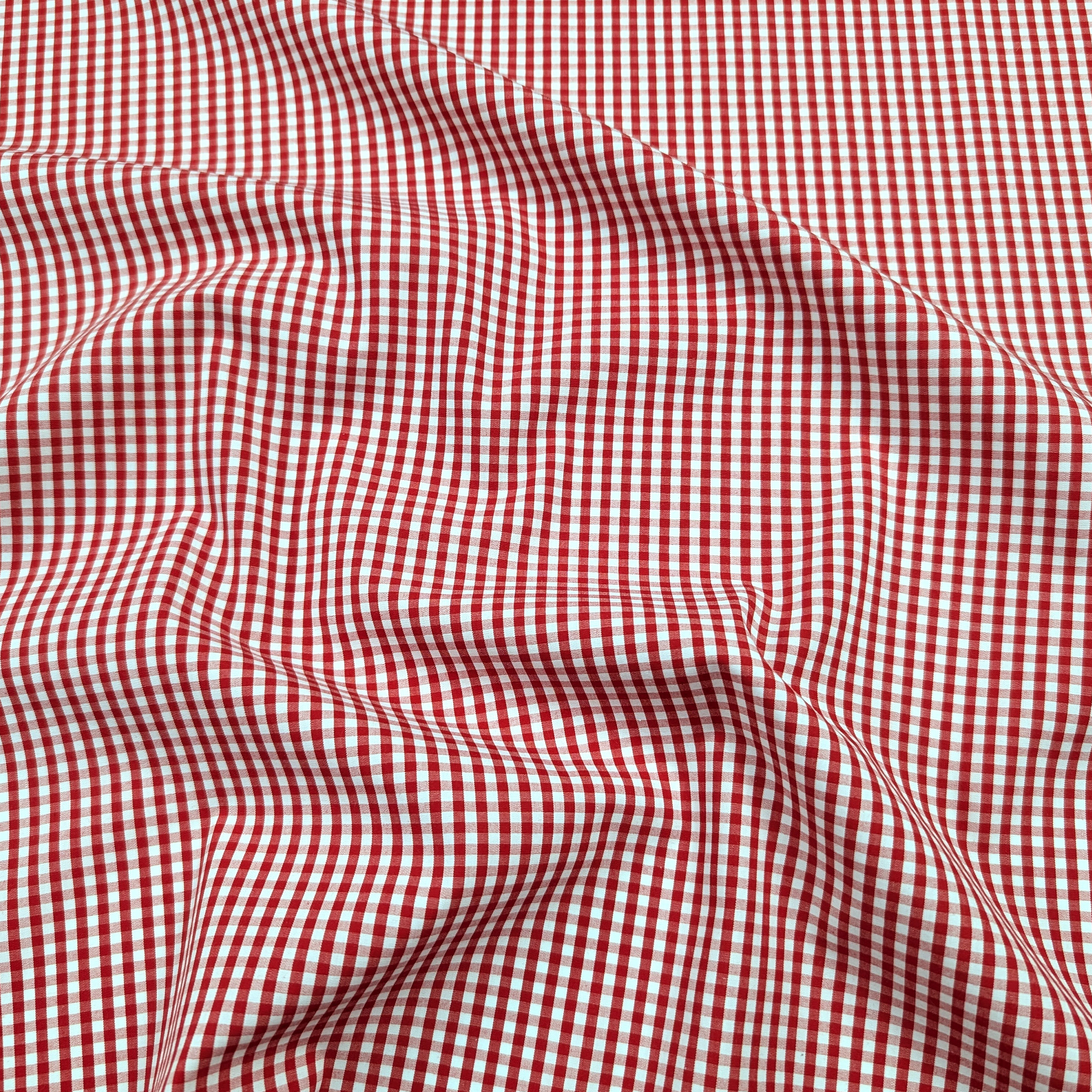 Red Quadrettini Shirting Cotton Image