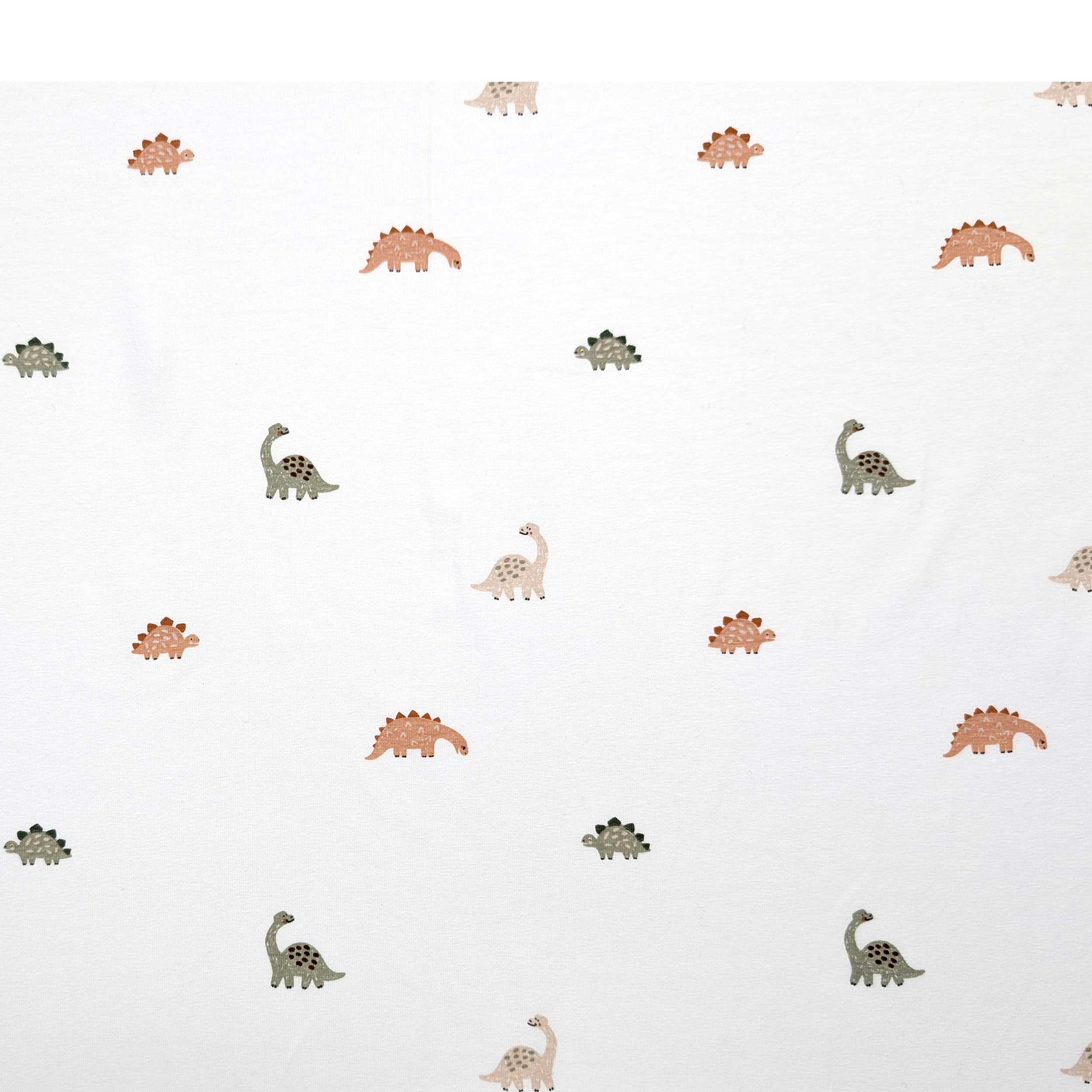 Cutout Jersey Cotton White with Dinosaurs 100x150 cm Image