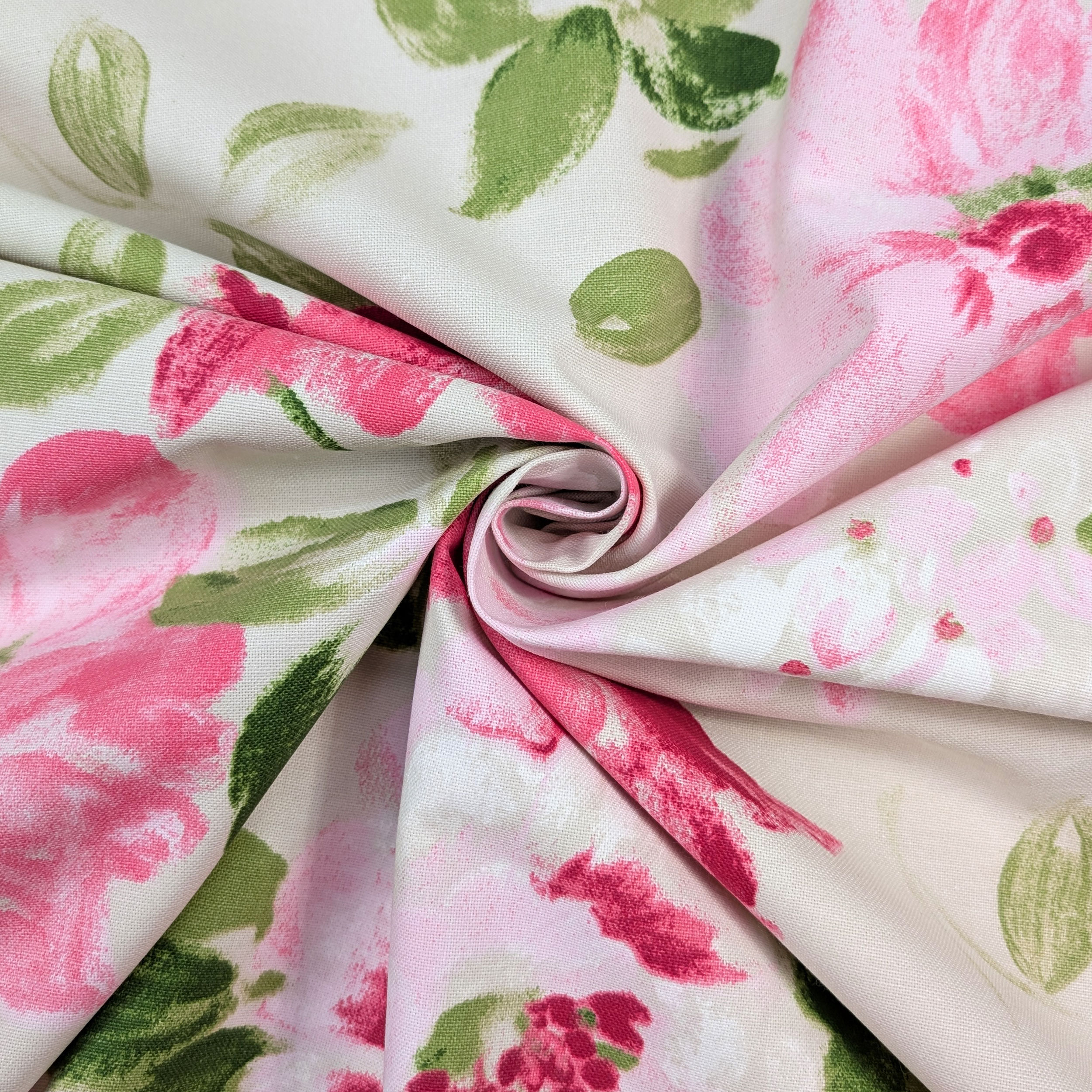 Panama Cotton Flowers Pink Tones Image