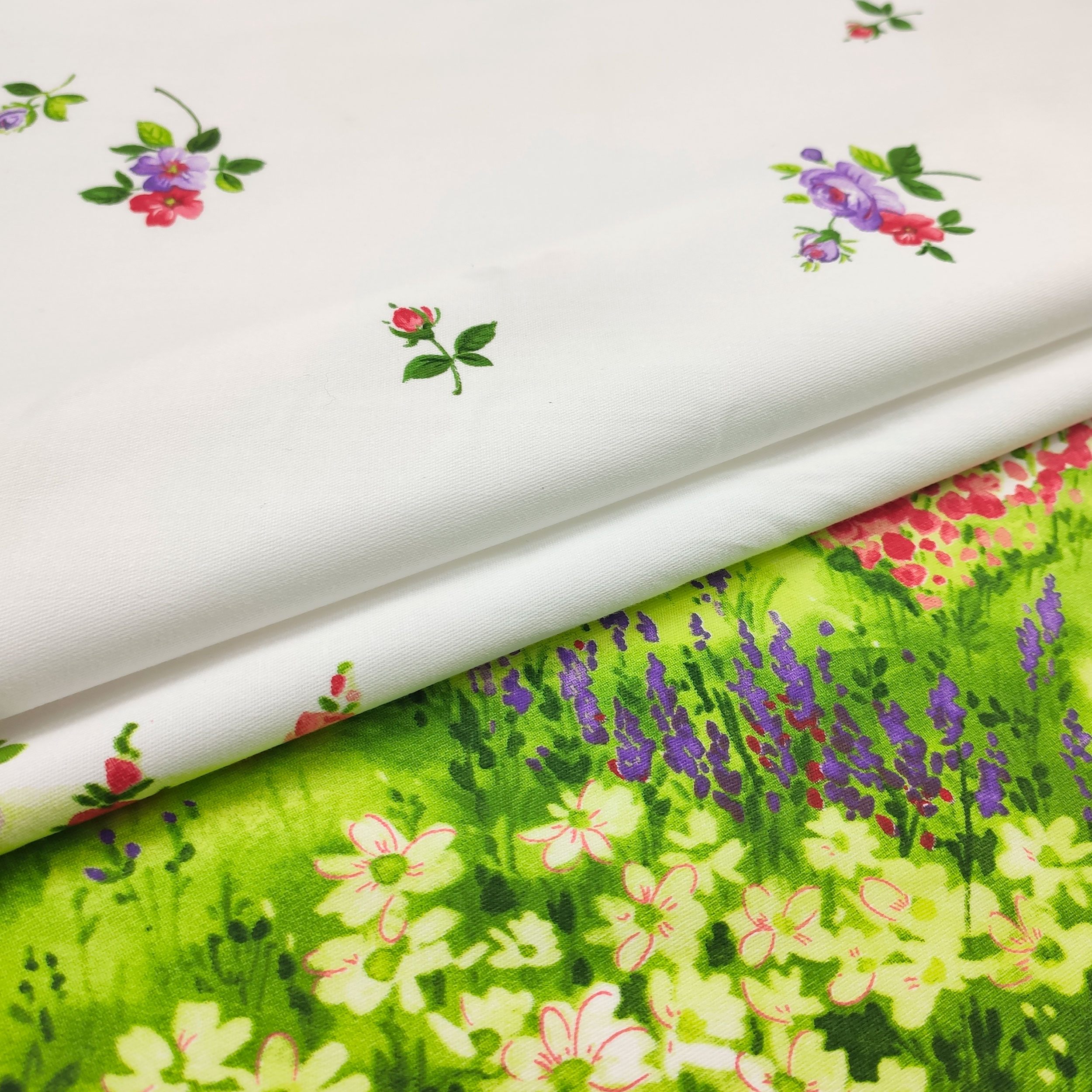 Baumwolltischdecke mit Blumengartenbordüre