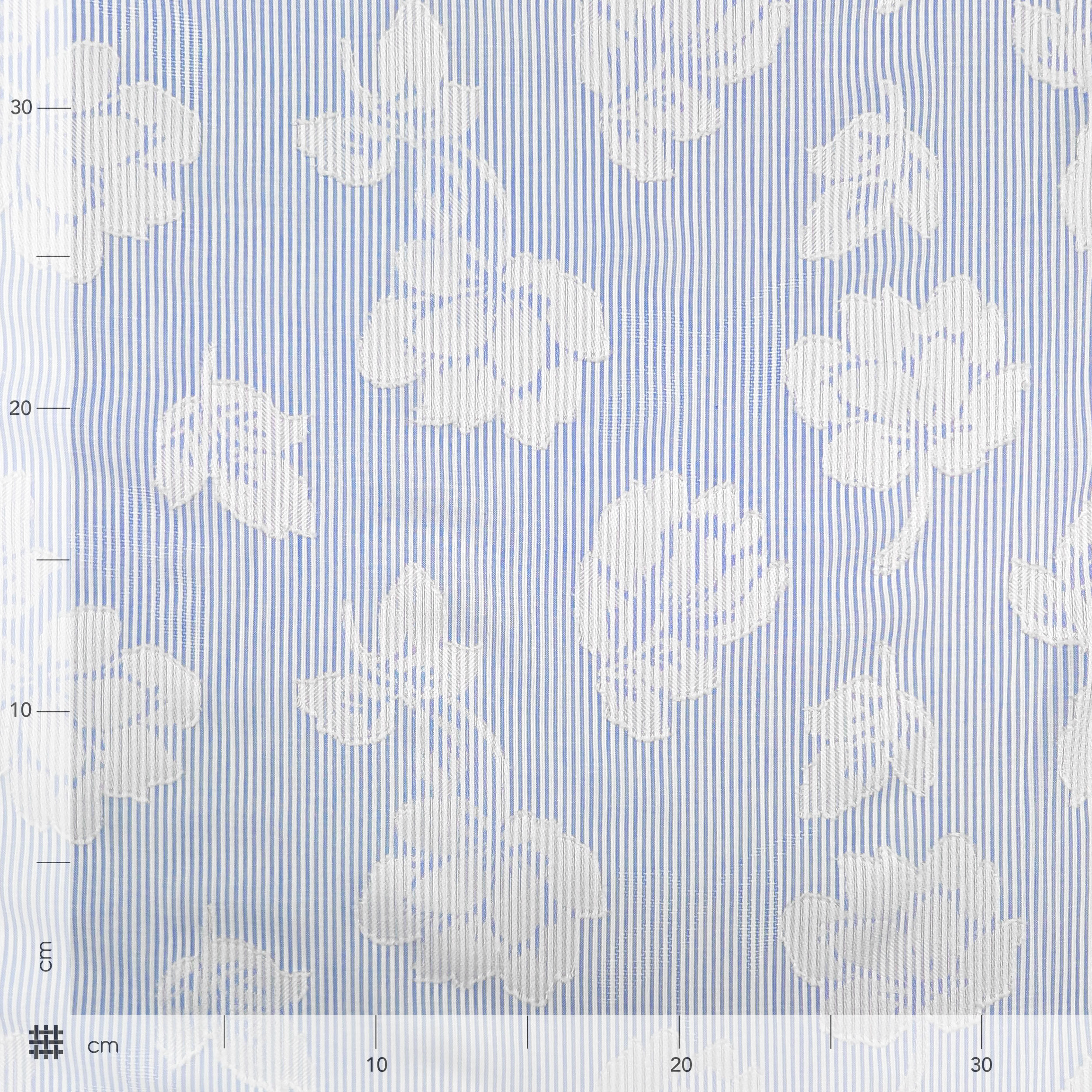 Cotton Thin Stripes and Flocked Flowers Image