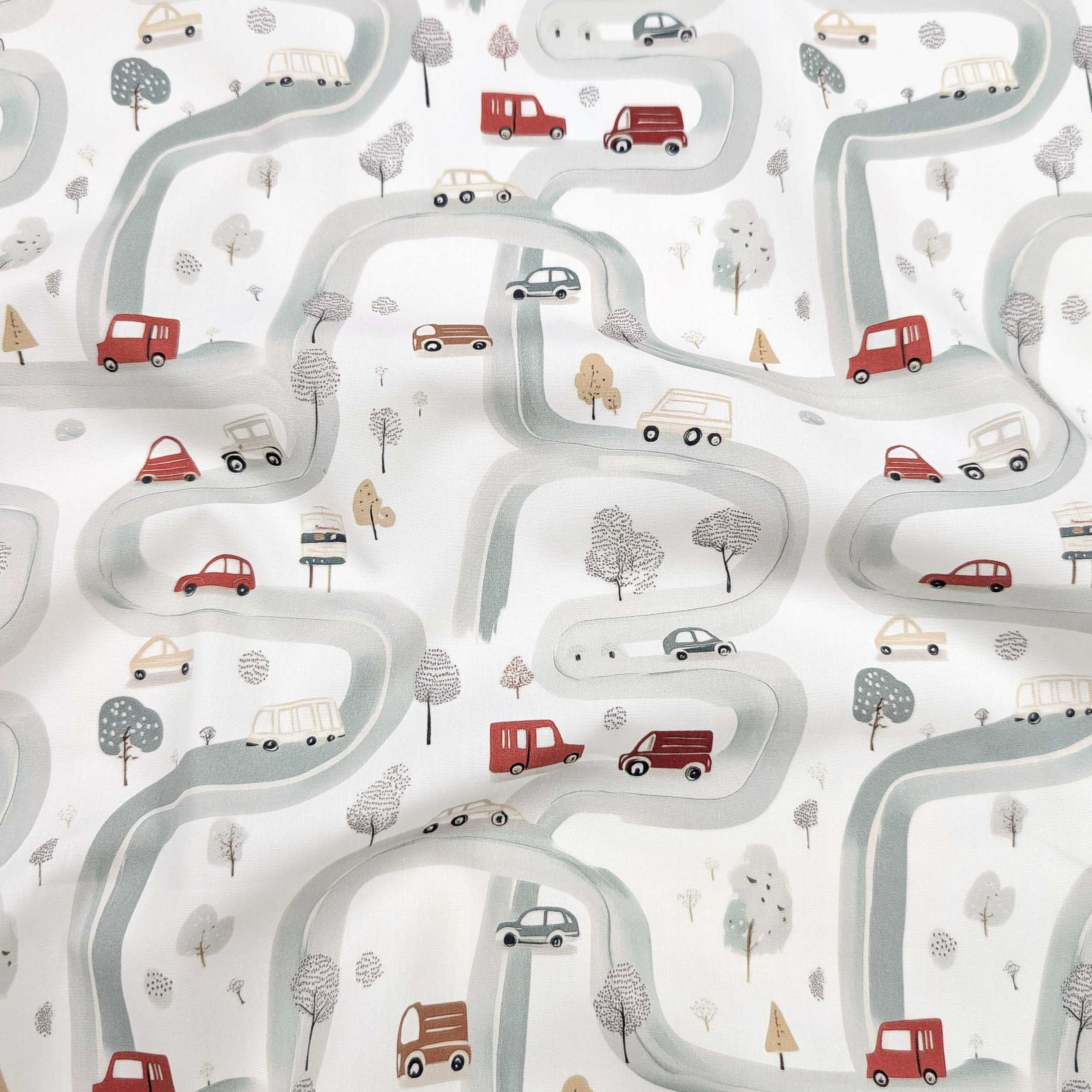 Poplin Cotton Road Machines Image