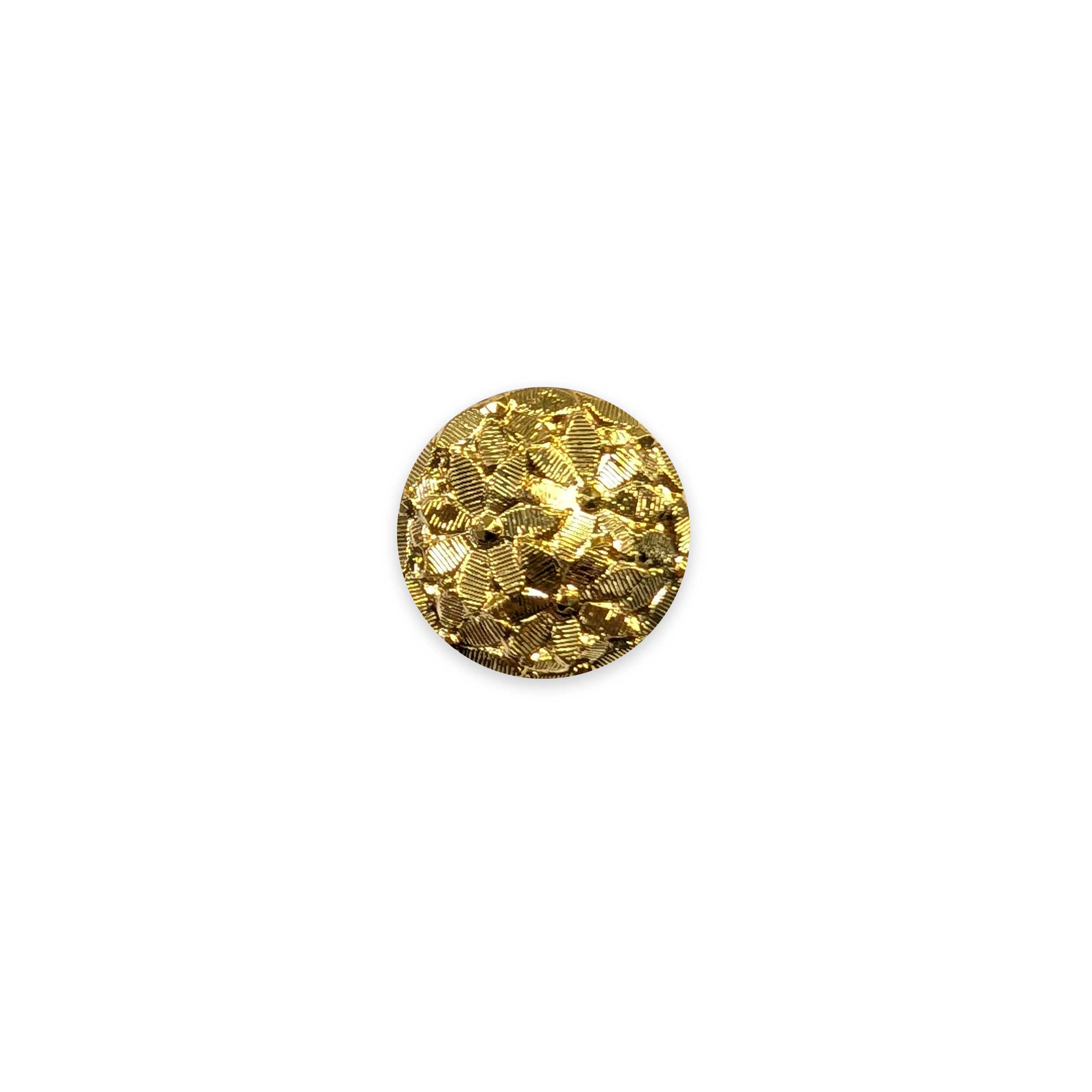 Large Golden Button Engraved Flowers Image
