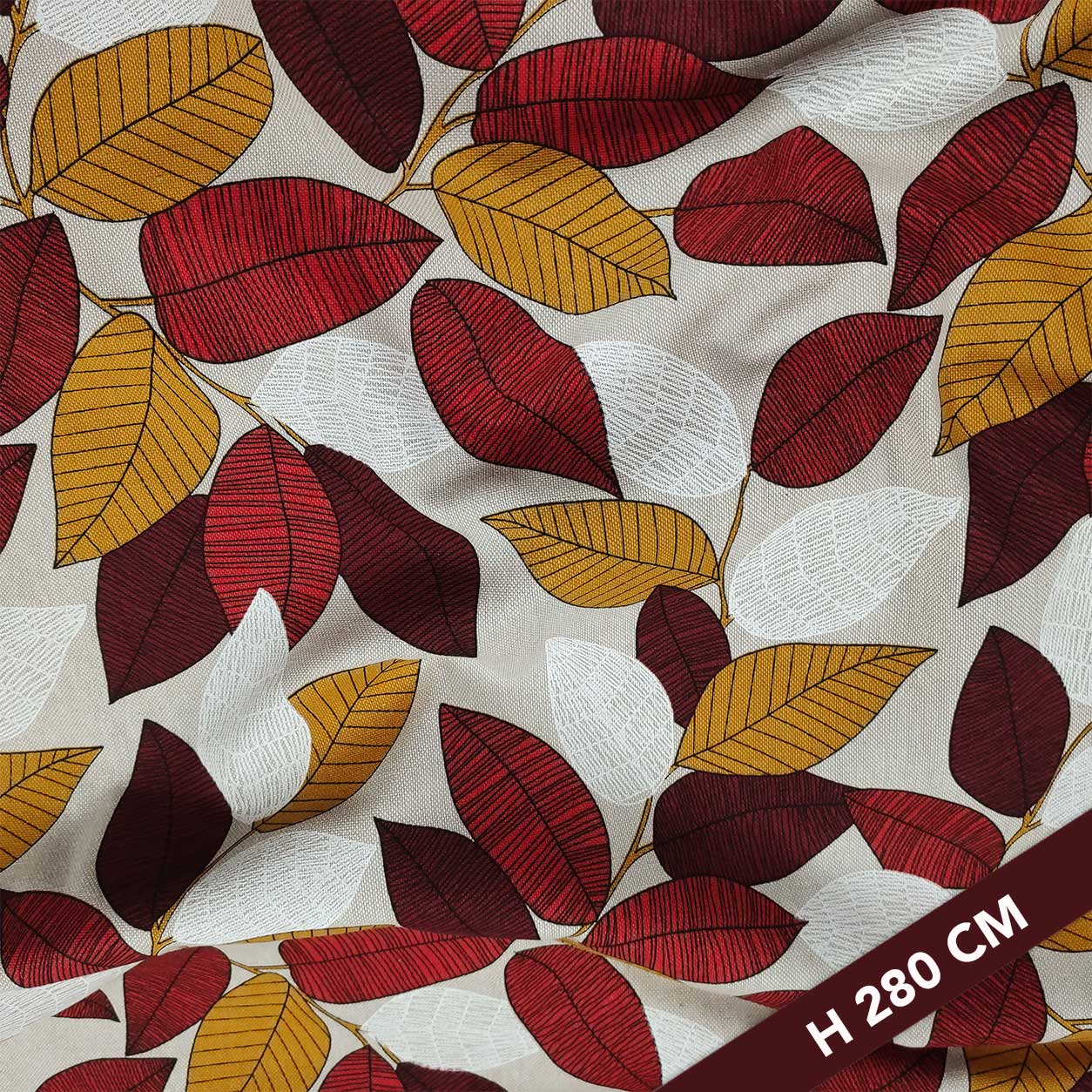 Cotton Mix Fabric Autumn Leaves H 280 cm Image