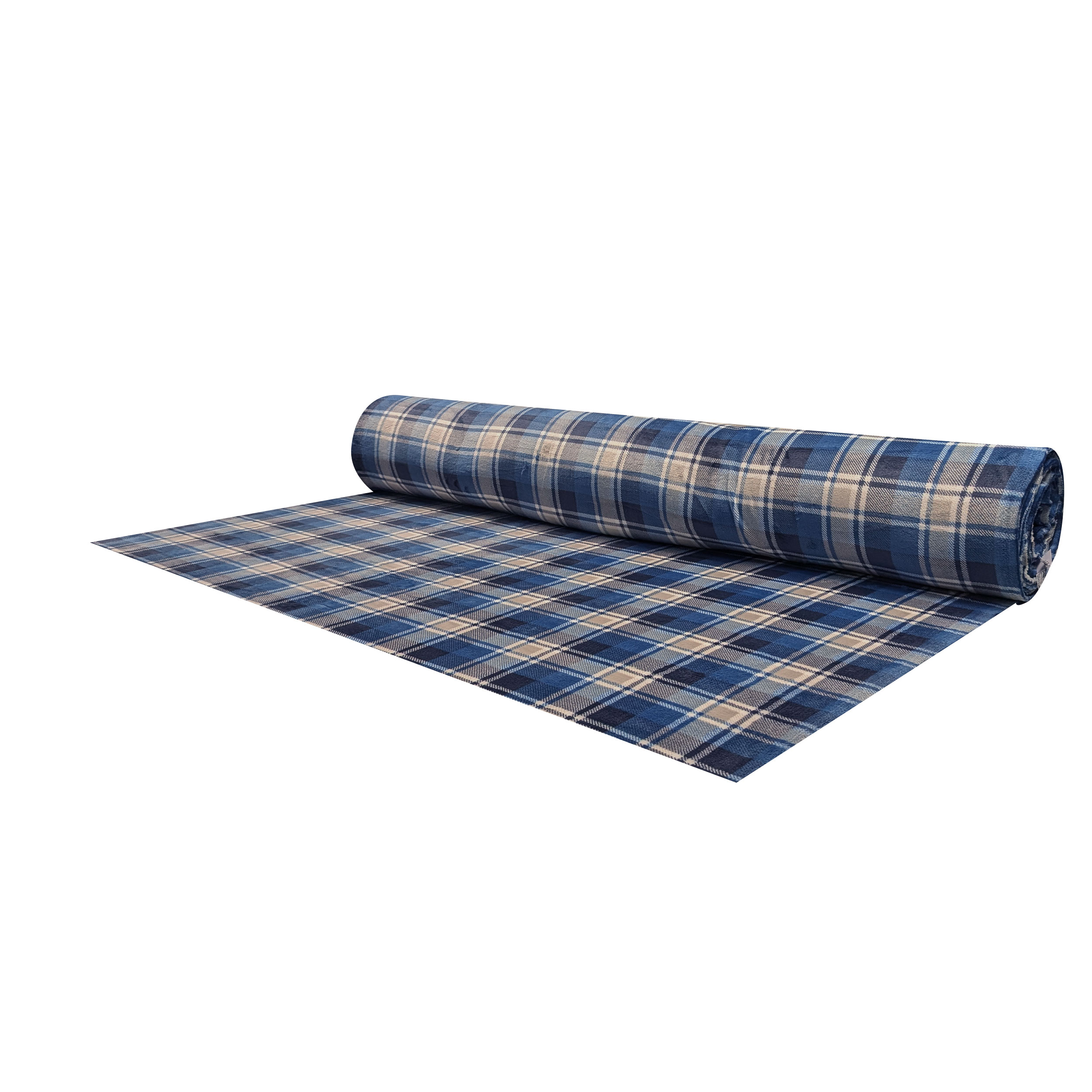 Blue and Beige Tartan Cashmere Fleece Image