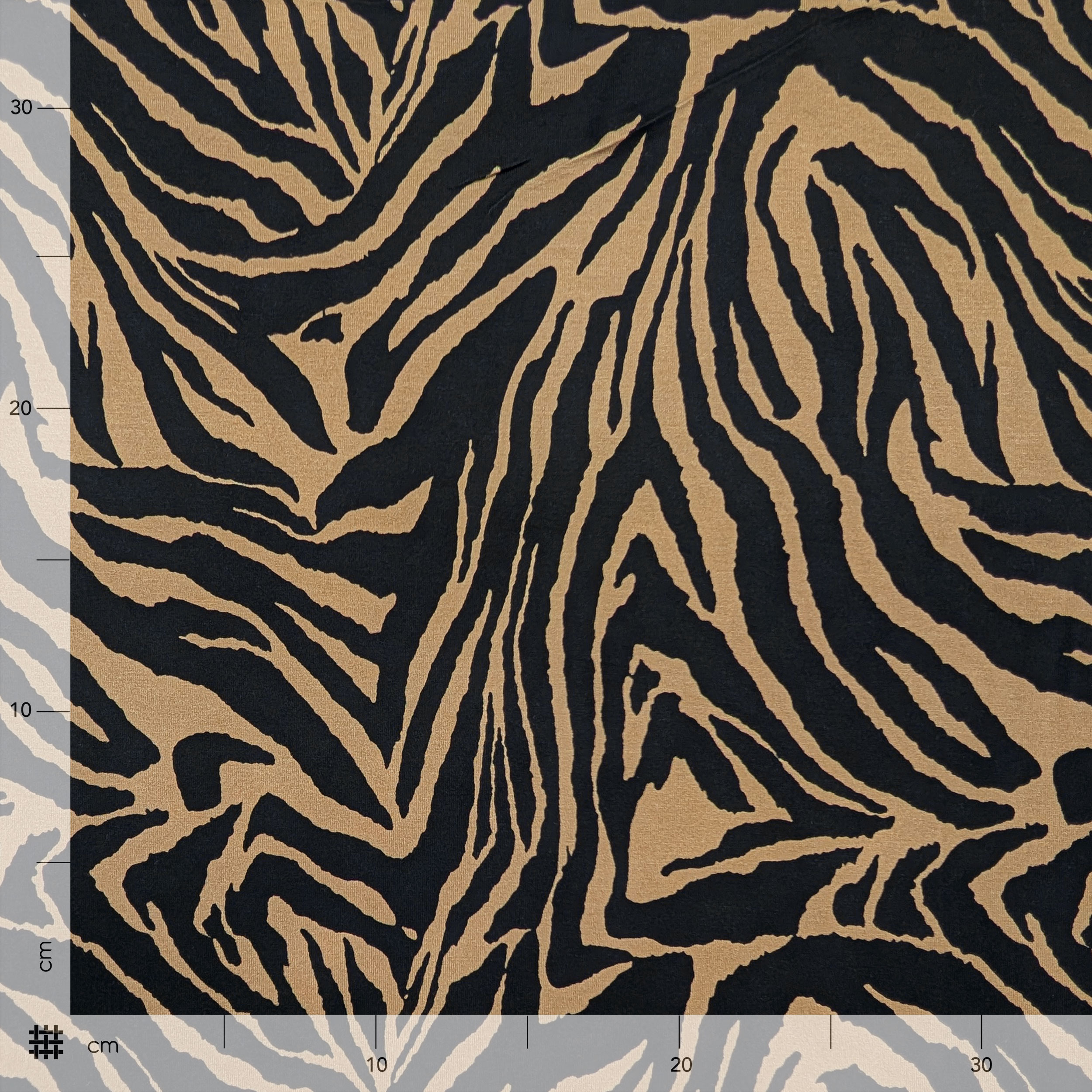 Zebra Patterned Viscose Camel Jersey Image