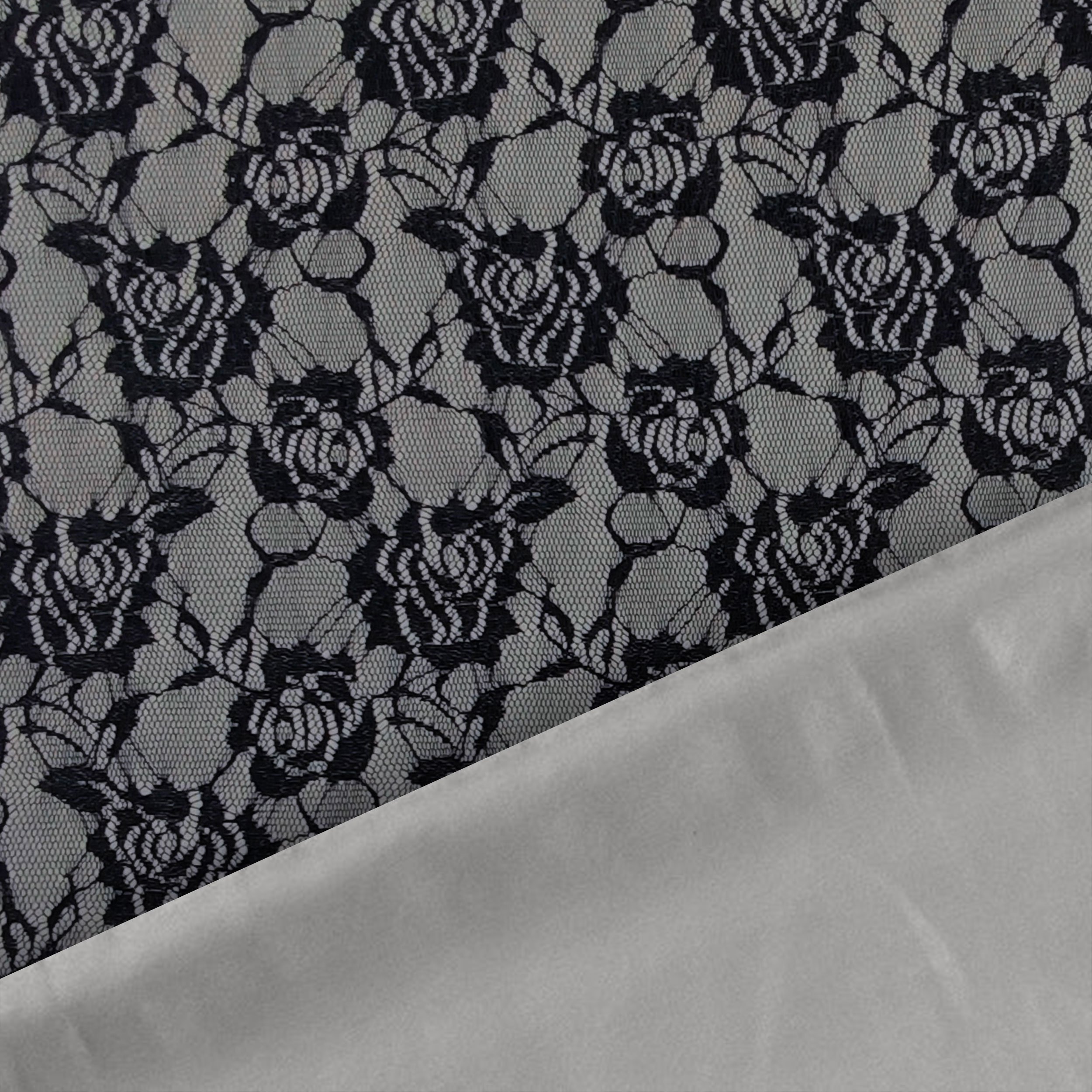 Punto Milano Grau Fantasy Lace Schwarz