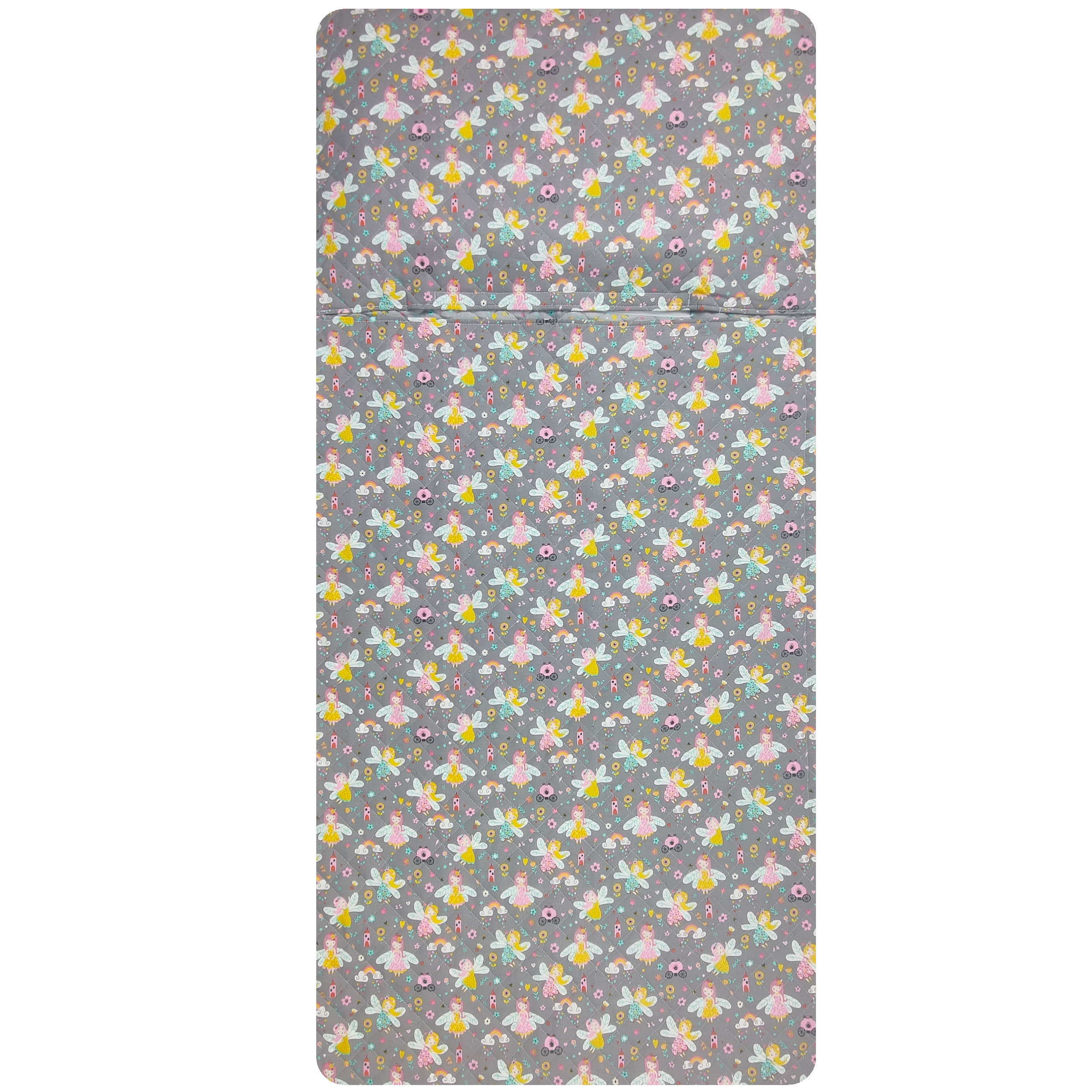 Sac de couchage pour fée Arc-en-ciel et fleurs gris