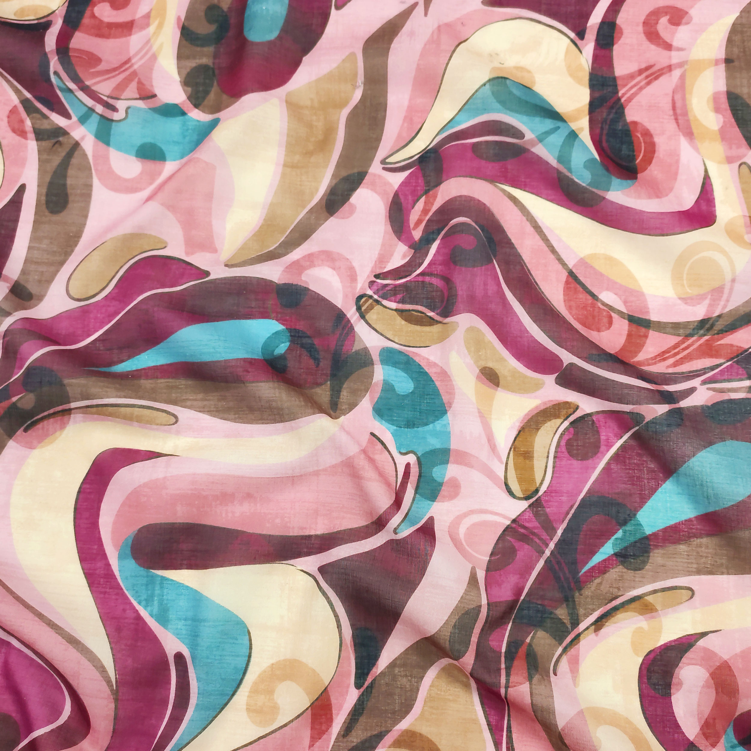 Setata muslin High Fashion Bordeaux and Pink