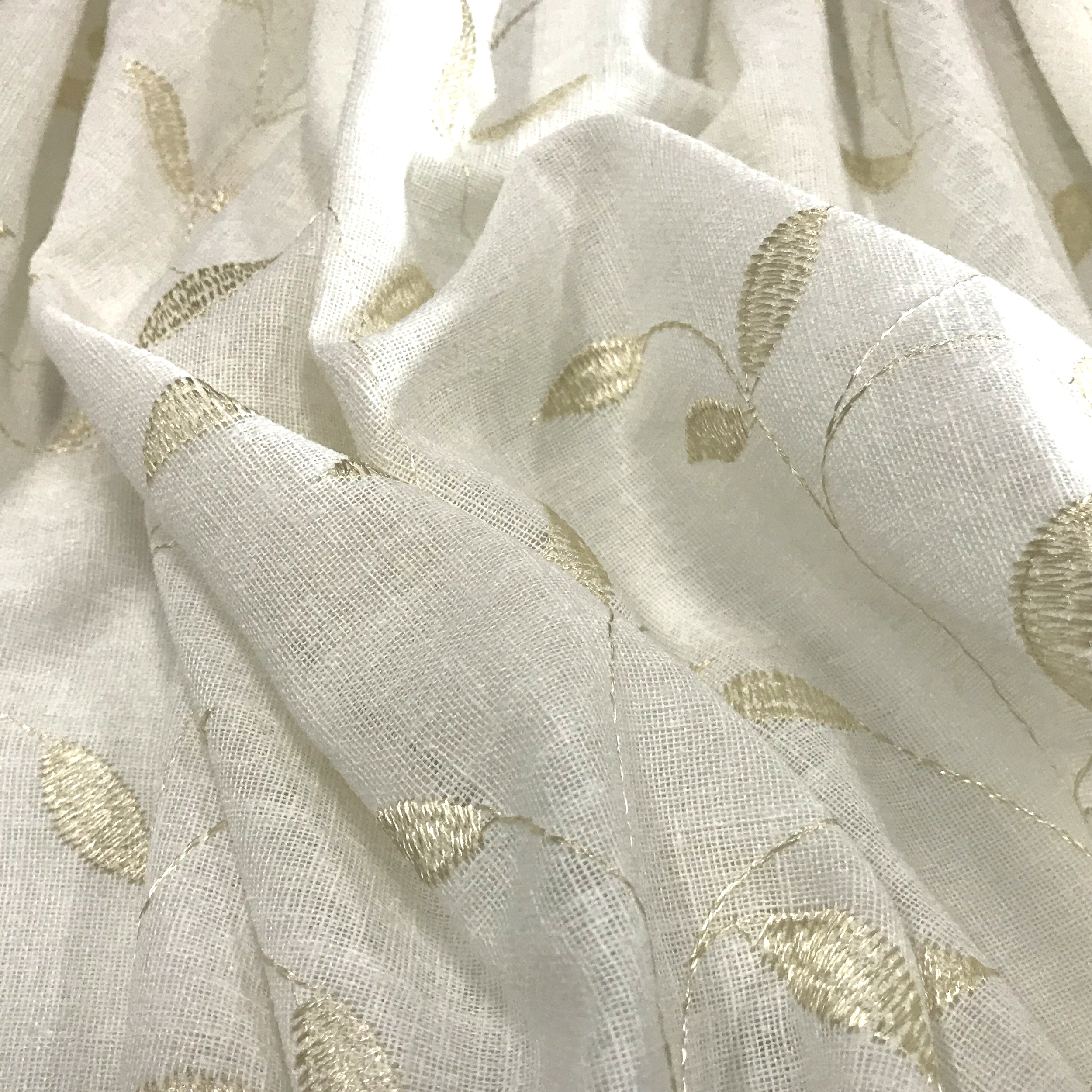 Tessuto Tenda Foglie Eleganti - Oro Image