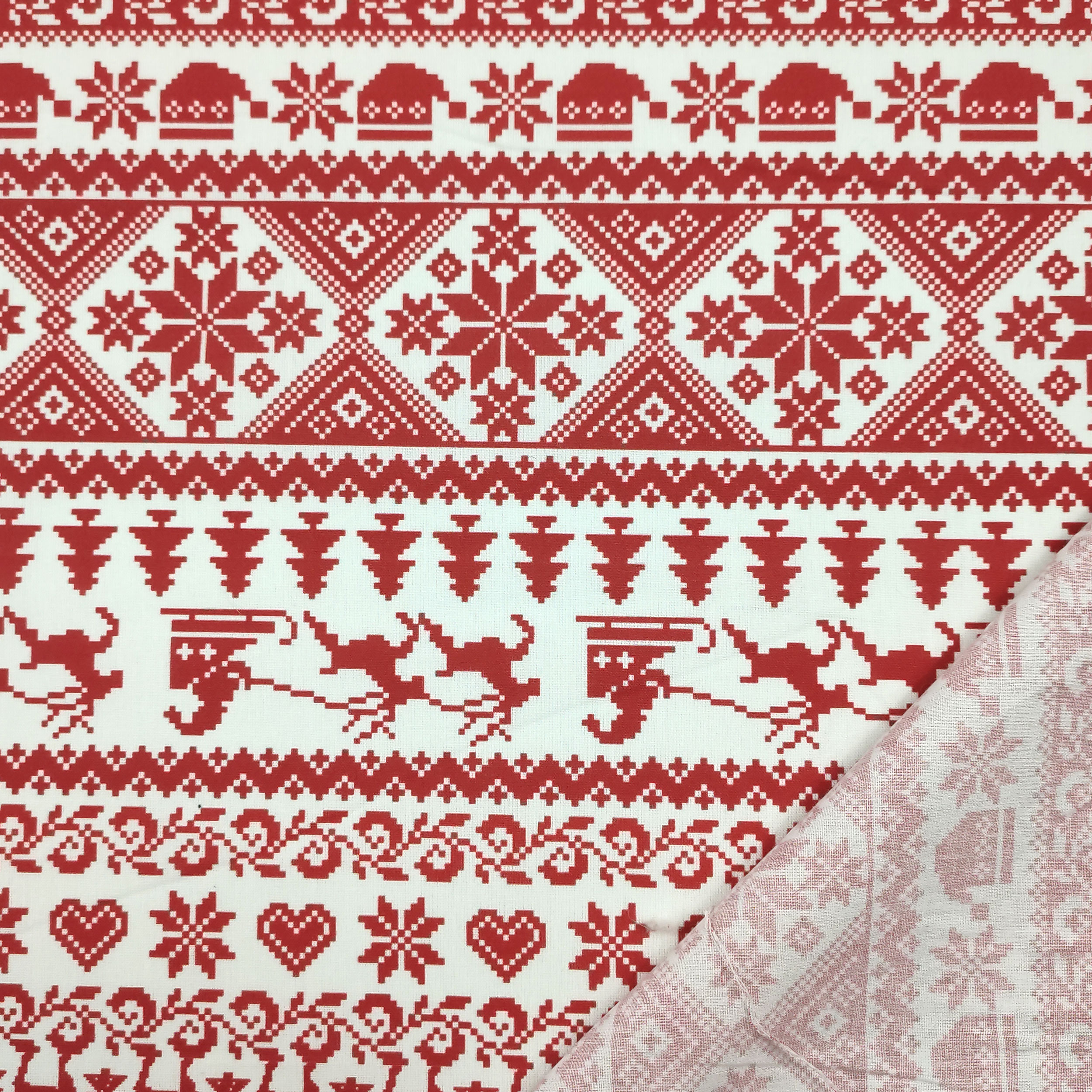 Pixel Christmas Fantasy Tissu de coton Image