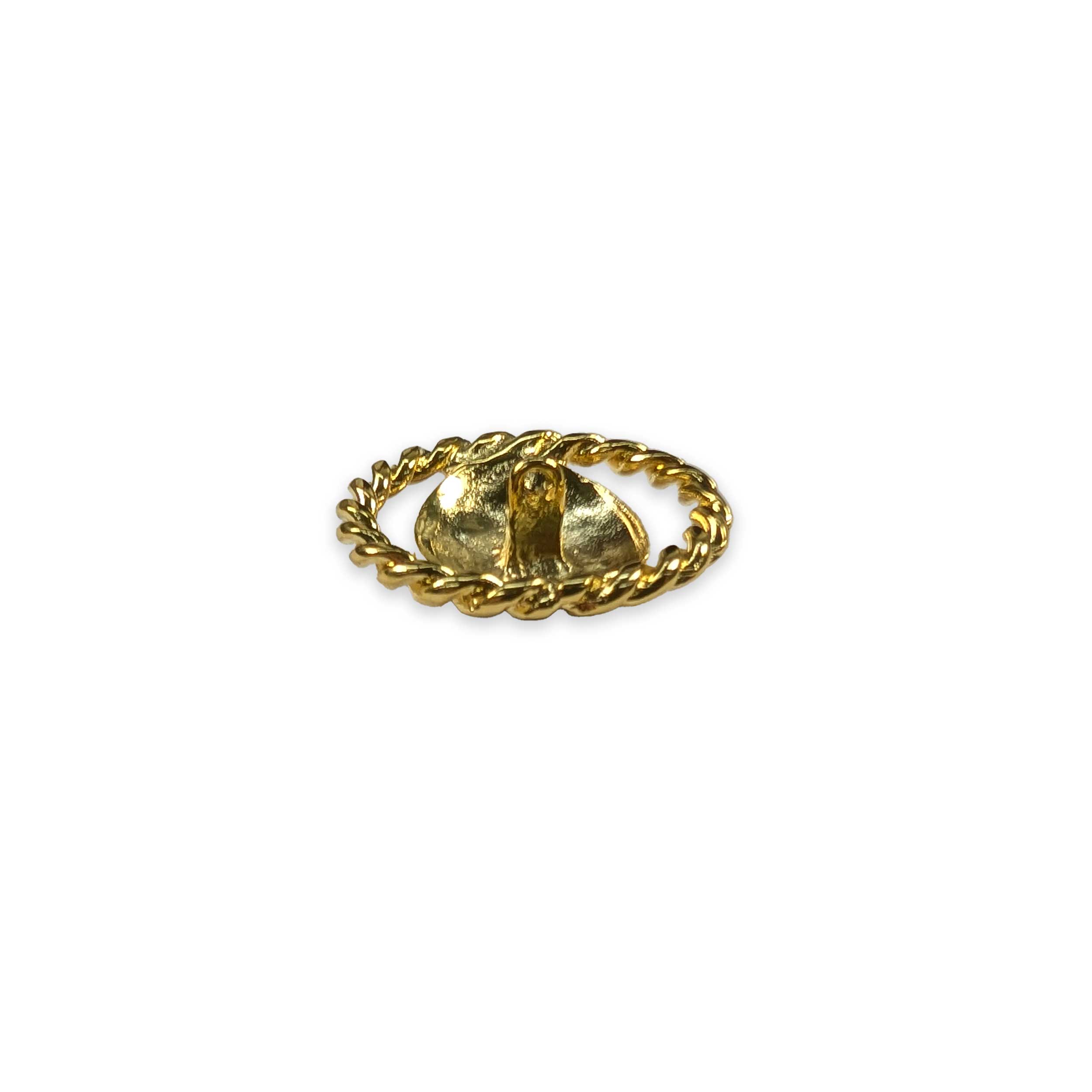 Large Gold Button with Outline Eye Black Image