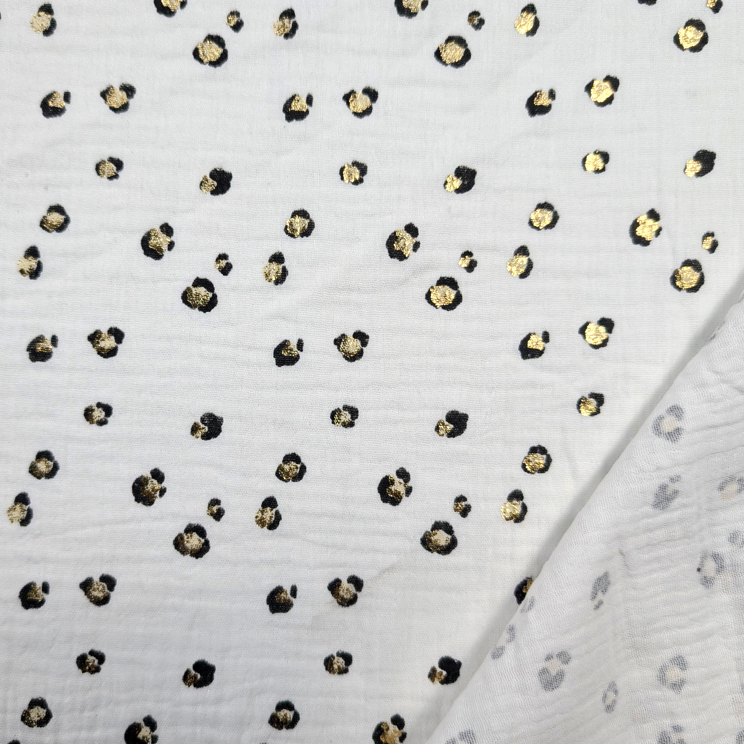 Double Gauze Cotton Muslin Gold Spotted Image
