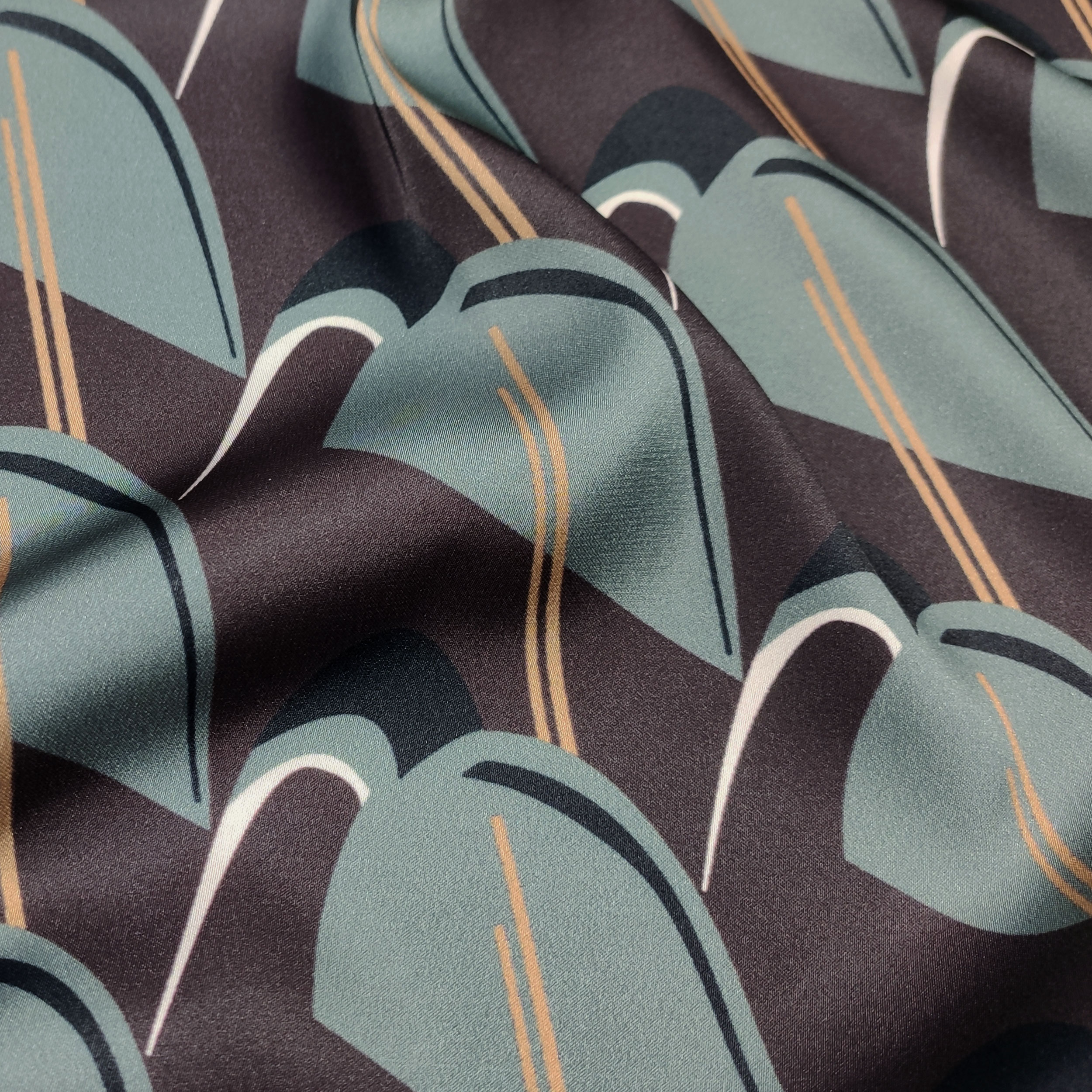 Satin Set High Fashion Grey Motifs Brown Background
