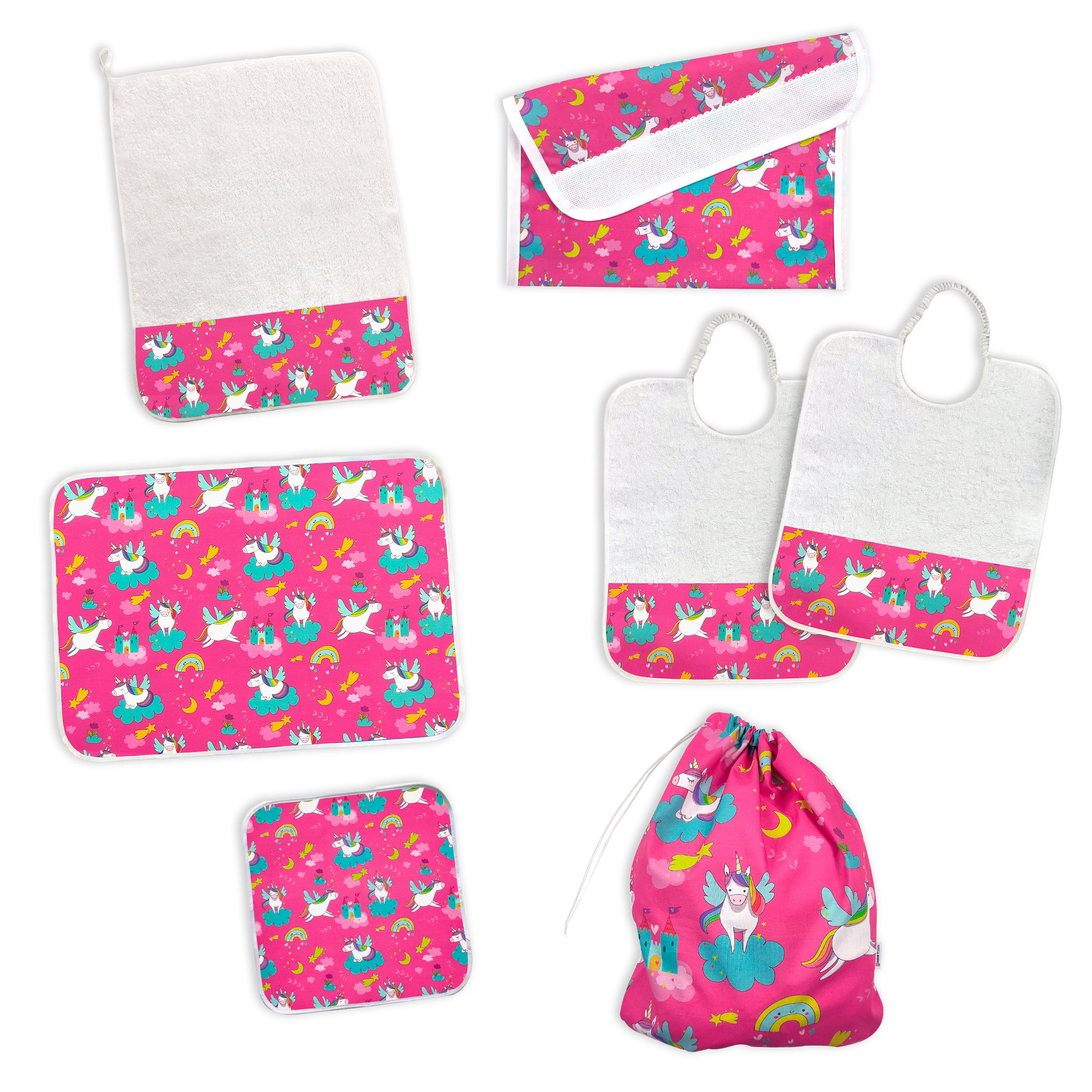 Kit de puériculture Licornes et châteaux - Panini Fabrics